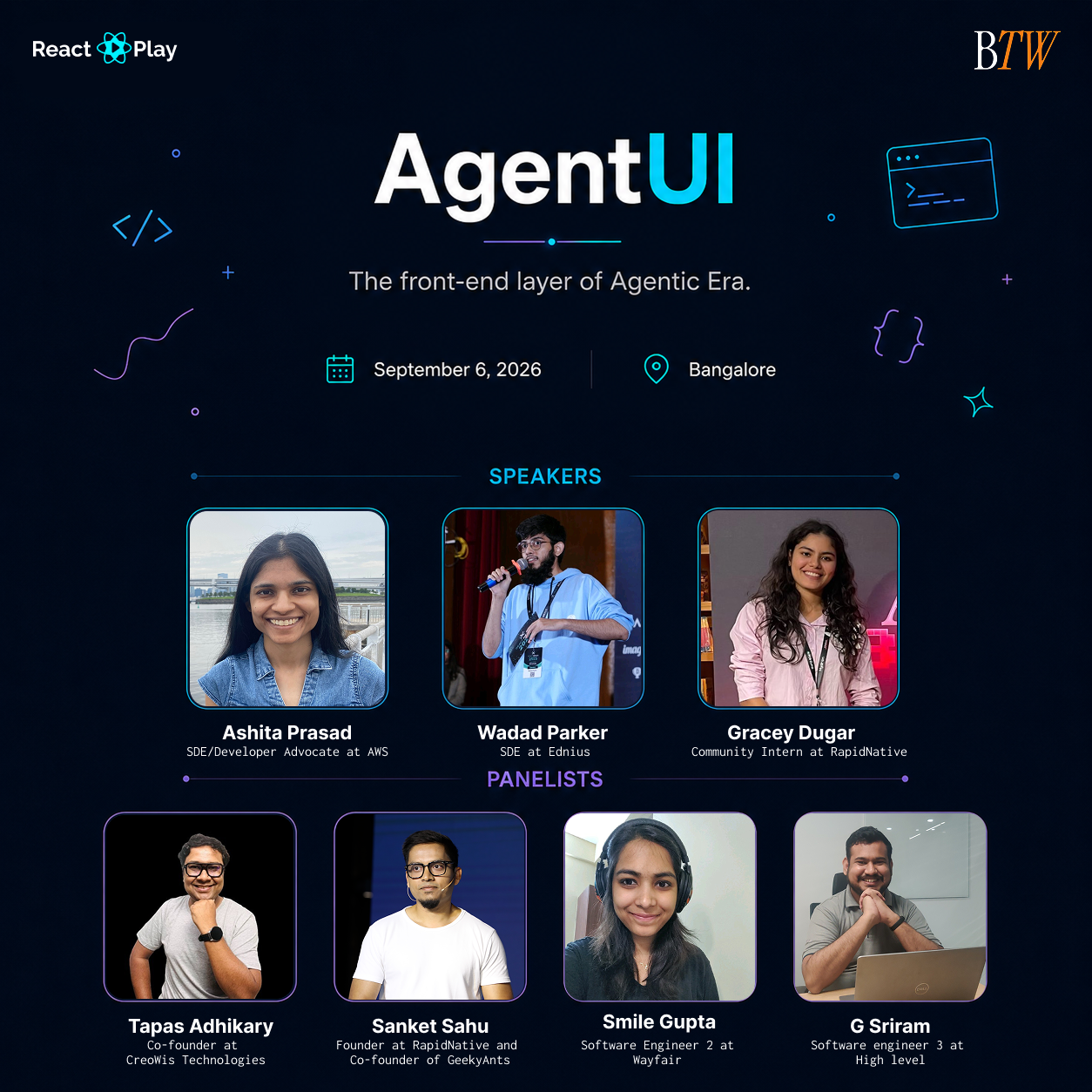 AgentUI: The frontend layer for the agentic era | By ReactPlay Bengaluru