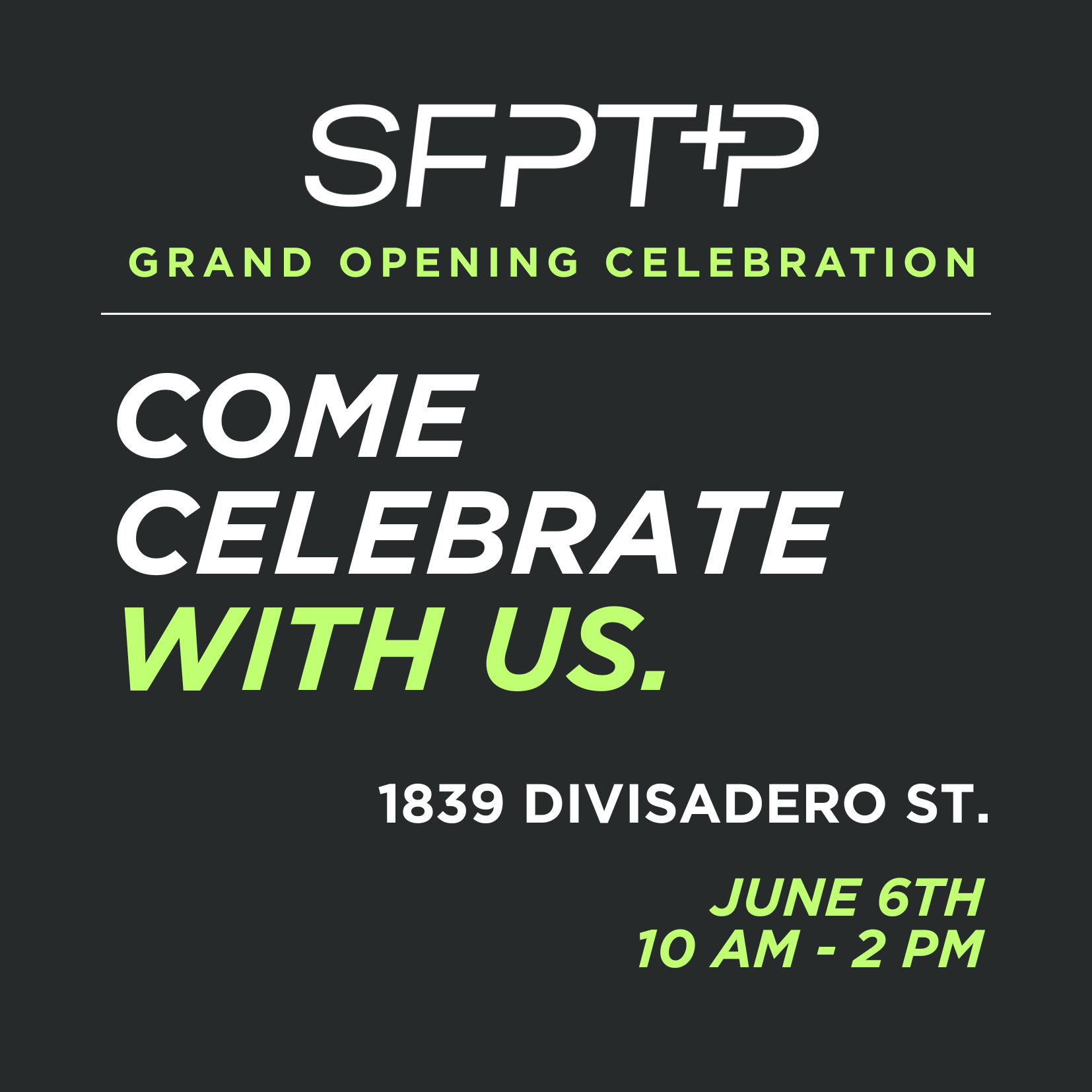 Cover art for #Grand Opening Celebration @ SFPTP — San Francisco Physical Therapy & Performance