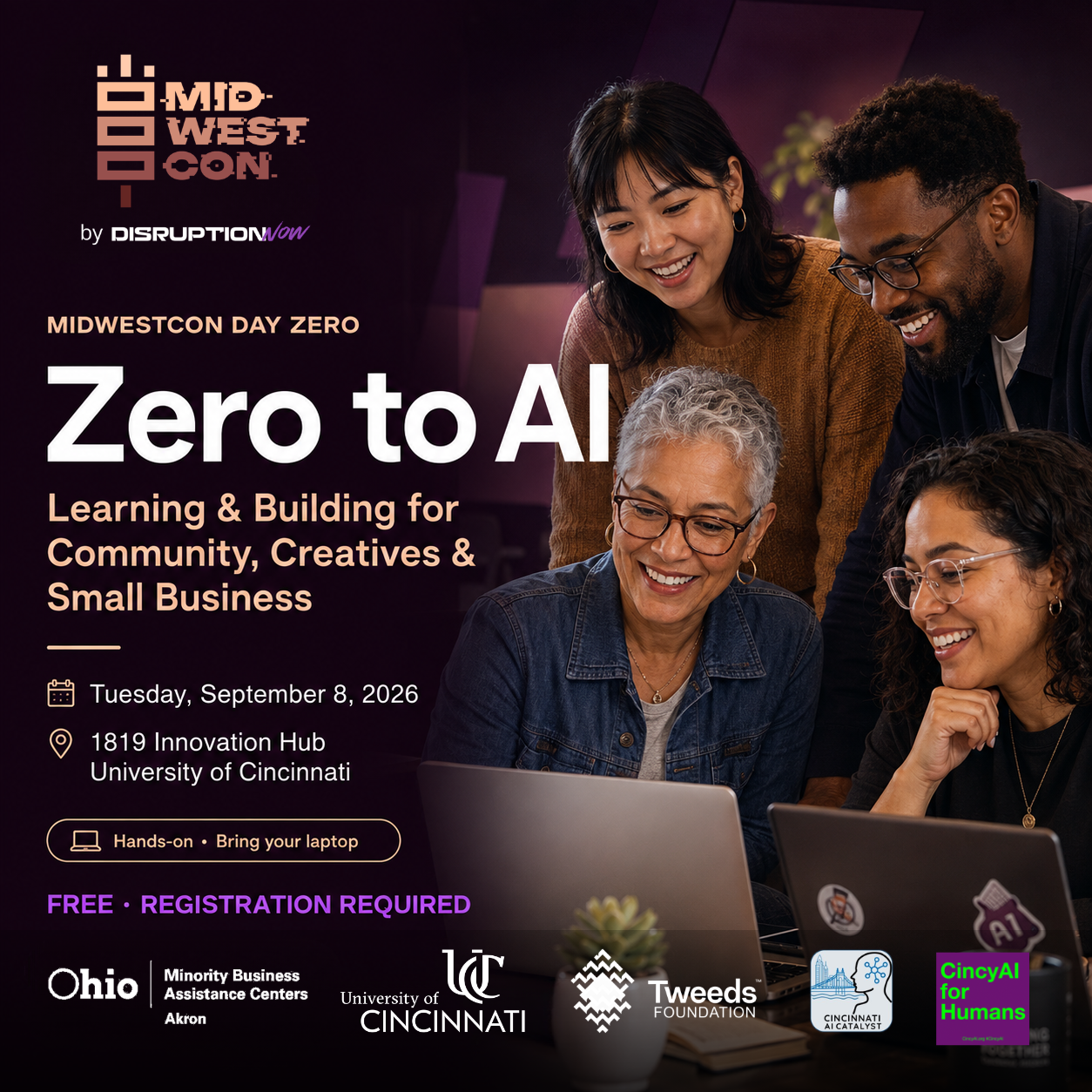 Midwestcon: Day Zero: AI for Community, Creatives and Small Businesses.