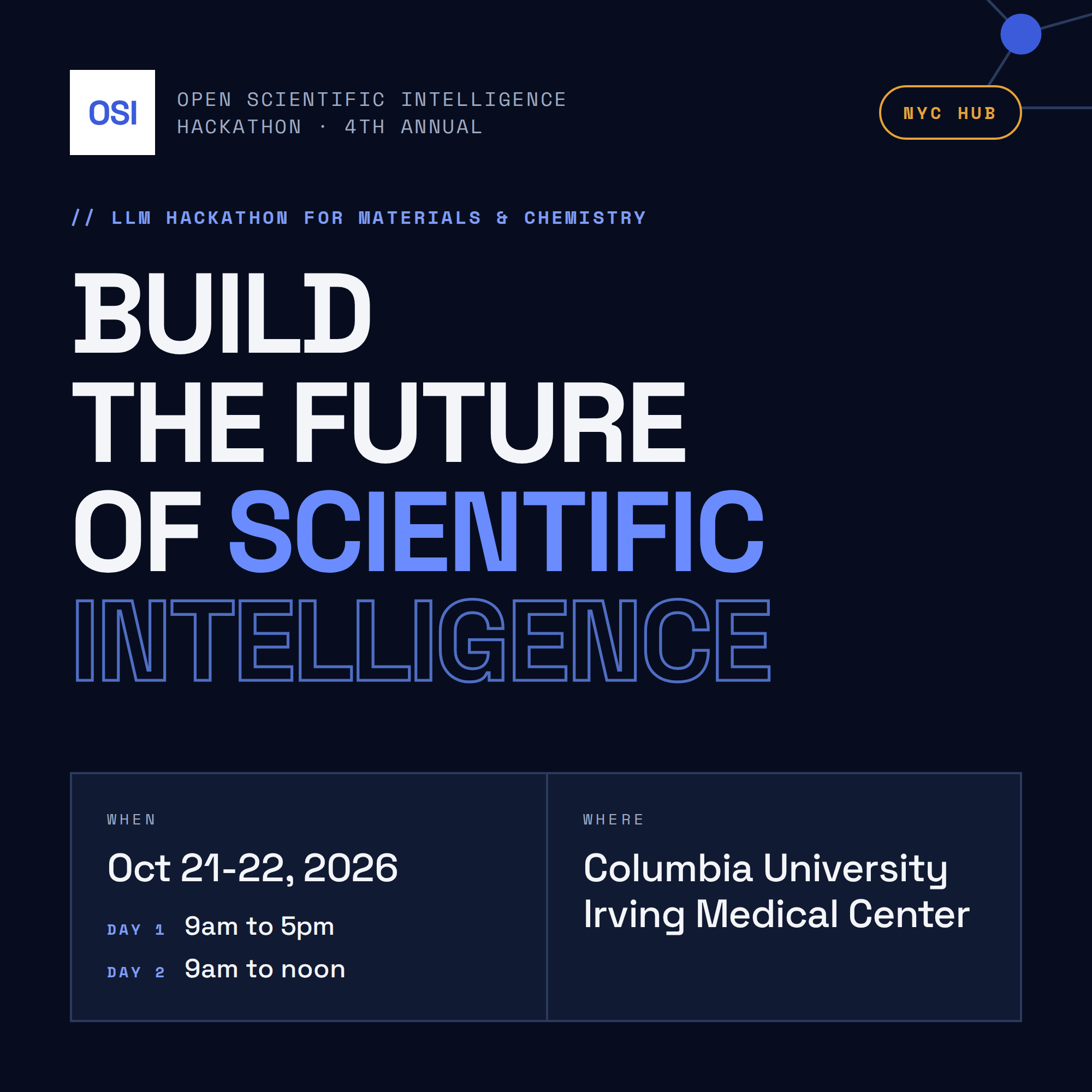 Open Scientific Intelligence Hackathon (NYC Hub)