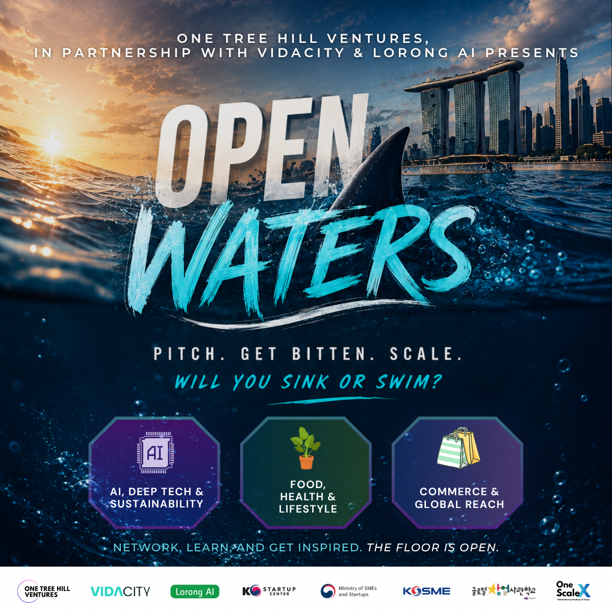 Cover art for #Open Waters: Pitch, Get Bitten, Scale with Korea's Top Startups 🦈🚀 — Lorong AI @ One-North