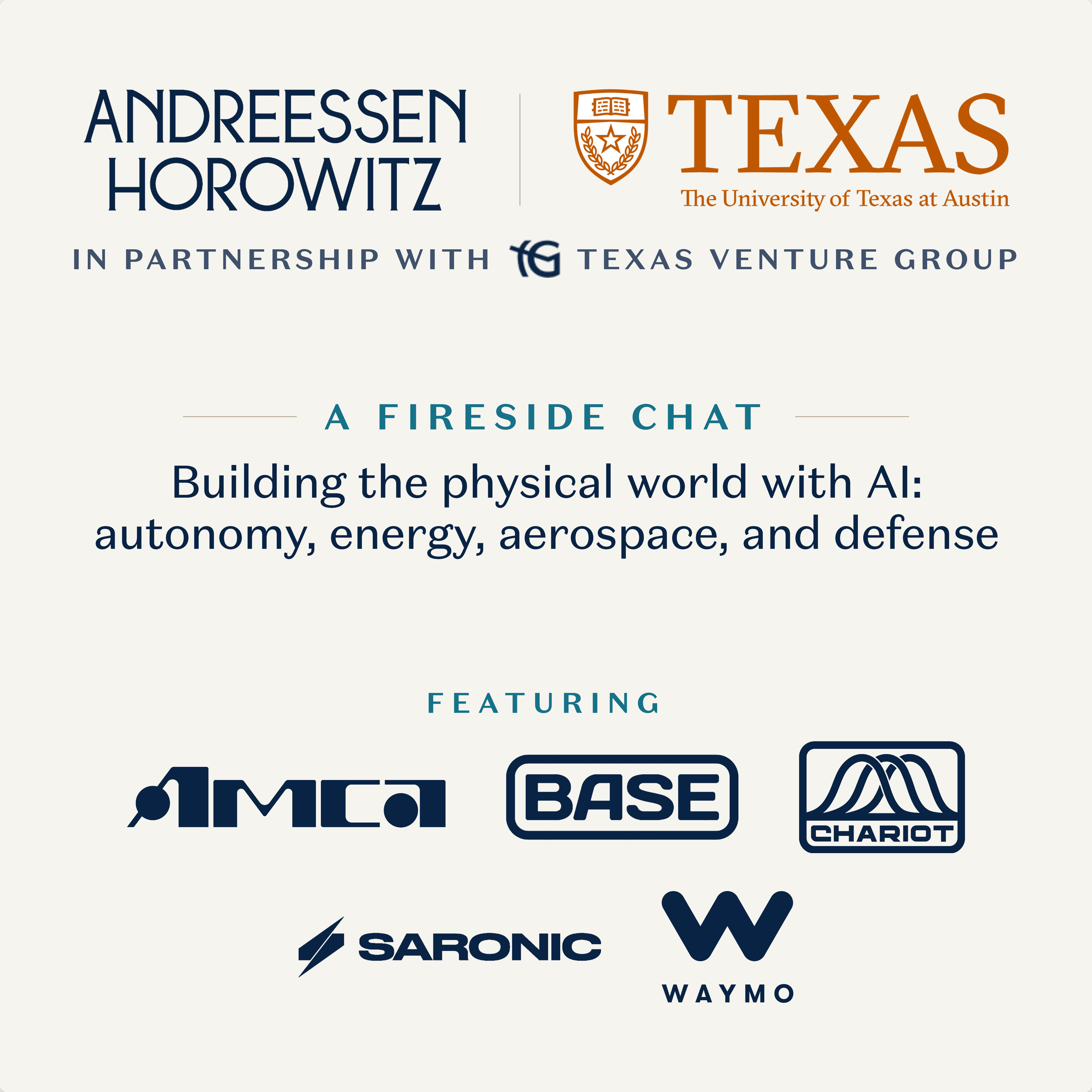 A16Z College Talent × Texas Venture Group: AI Meets the Physical World