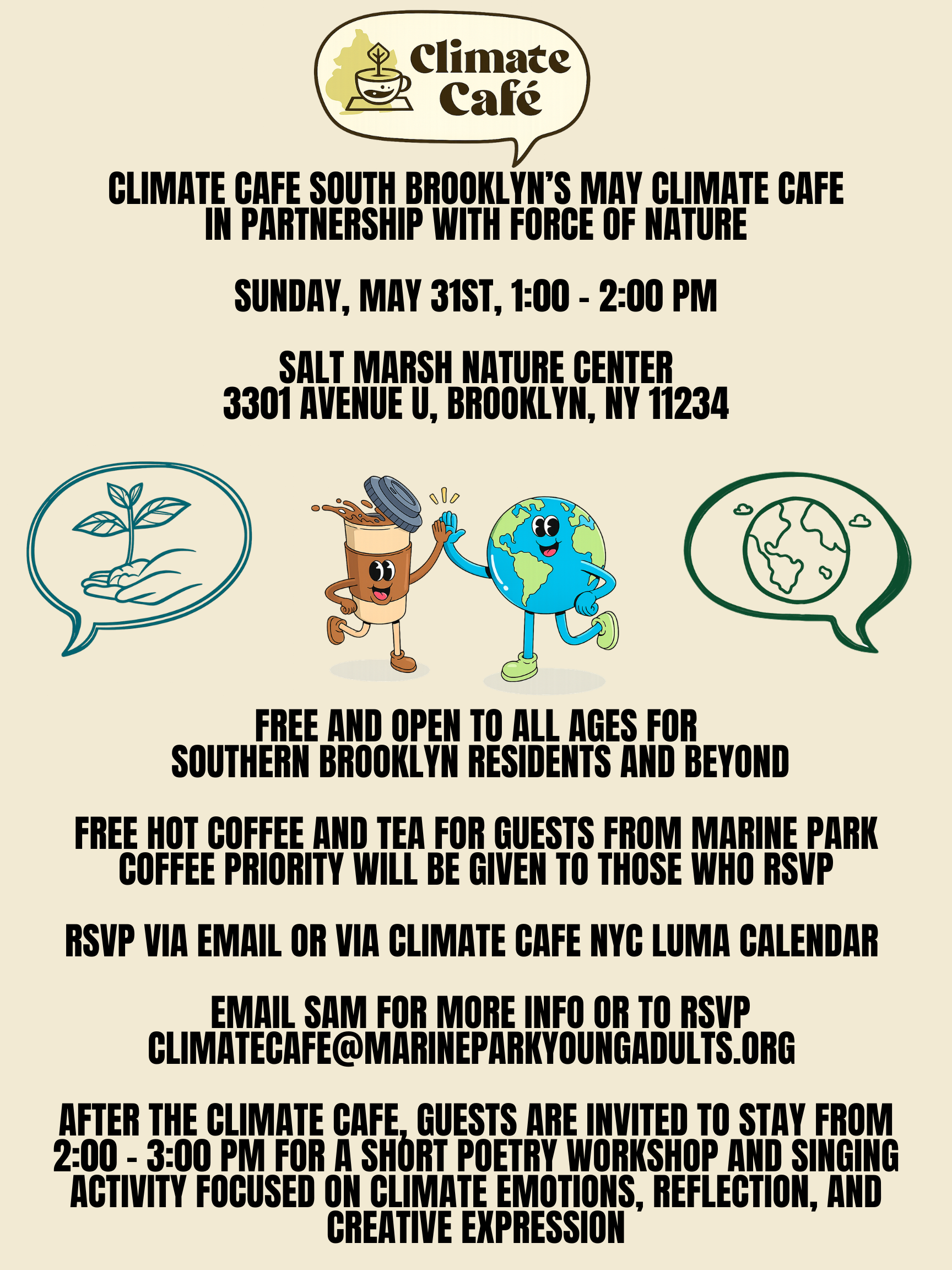 Cover art for #May Climate Cafe by Climate Cafe South Brooklyn — Salt Marsh Nature Center