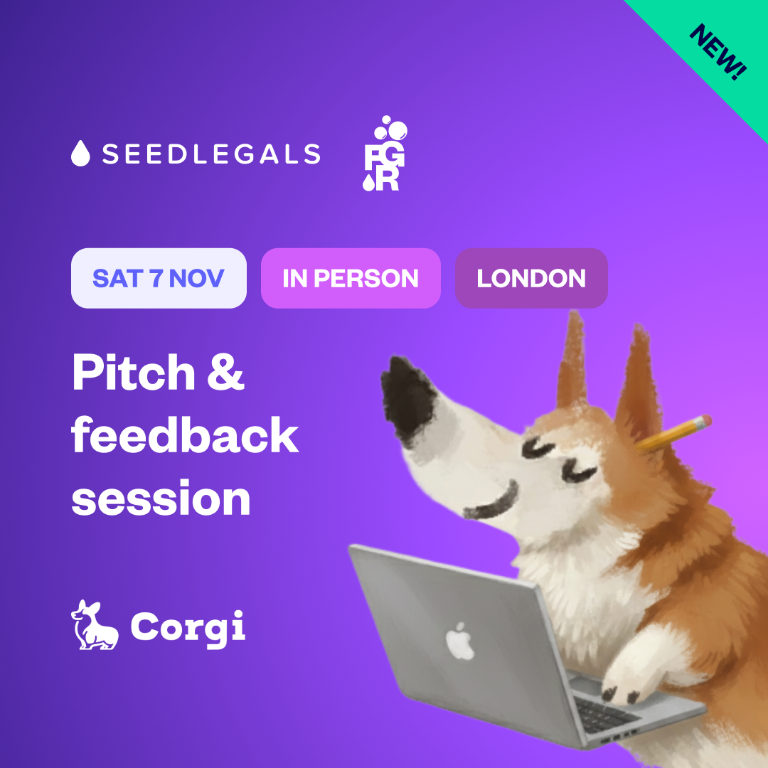In person, founder pitch & feedback session