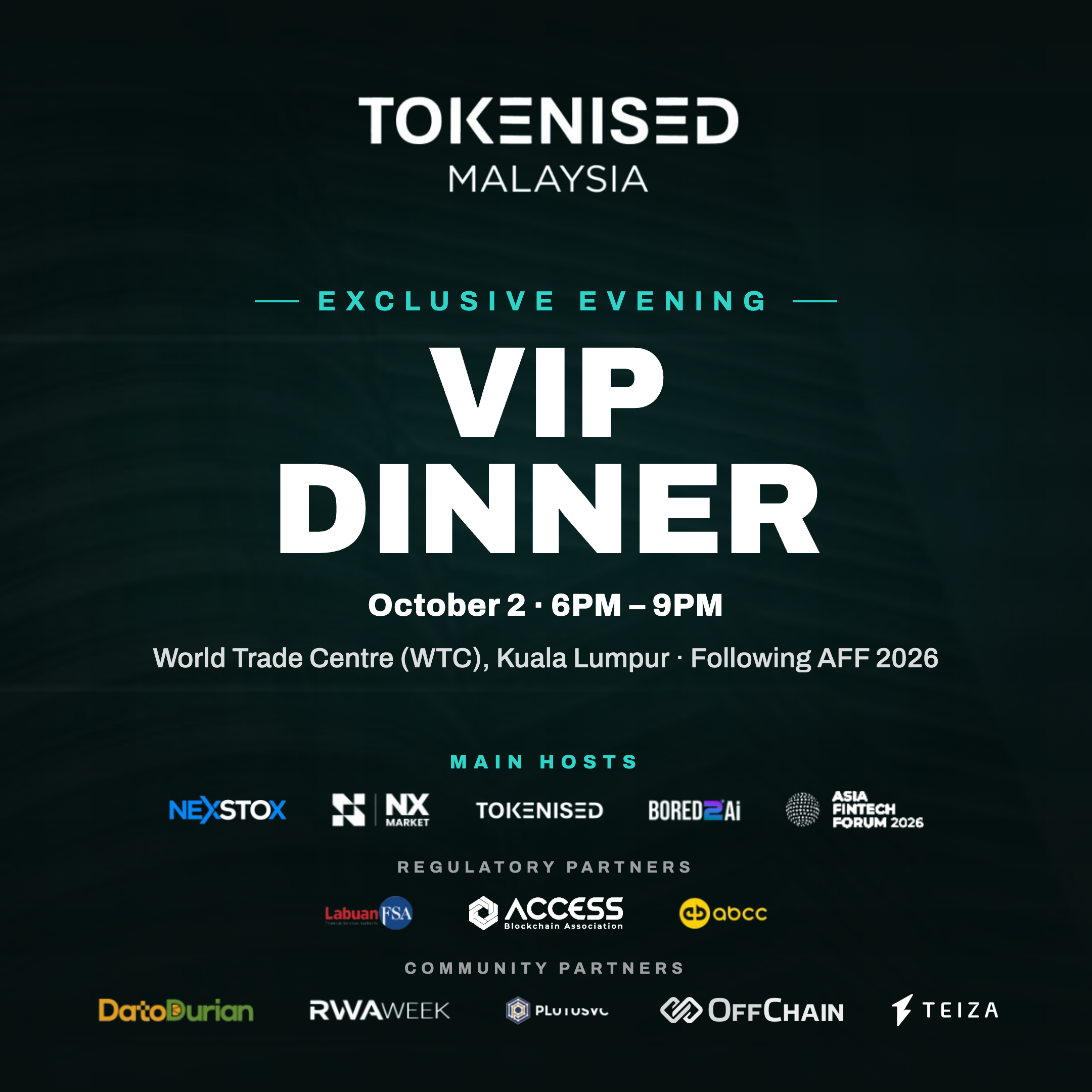 TOKENISED MALAYSIA - VIP DINNER
