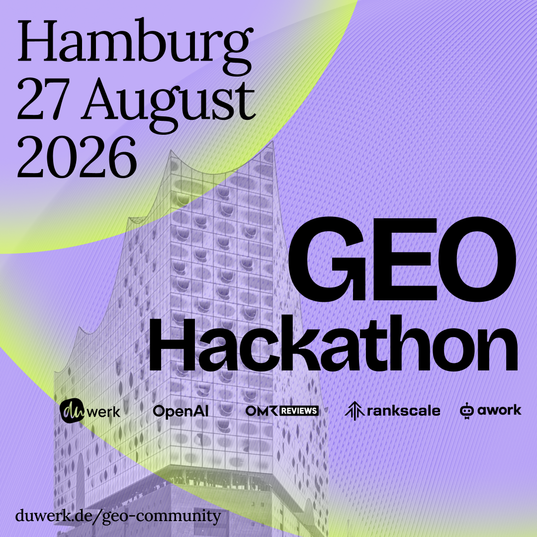 GEO Hackathon Hamburg avec OMR Reviews, OpenAI, awork, Rankscale et duwerk