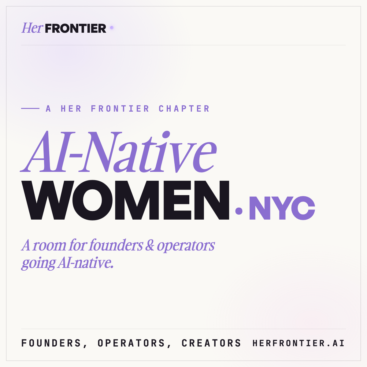 Cover art for #AI-Native Women · NYC: Build, Operate, Influence — G-Gallery