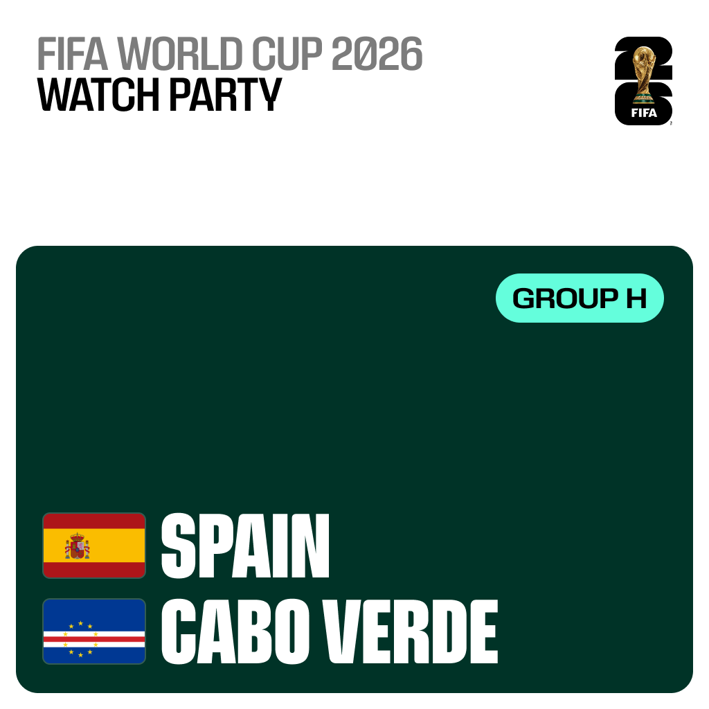 World Cup Watch Party:Spain vs Capa Verde
