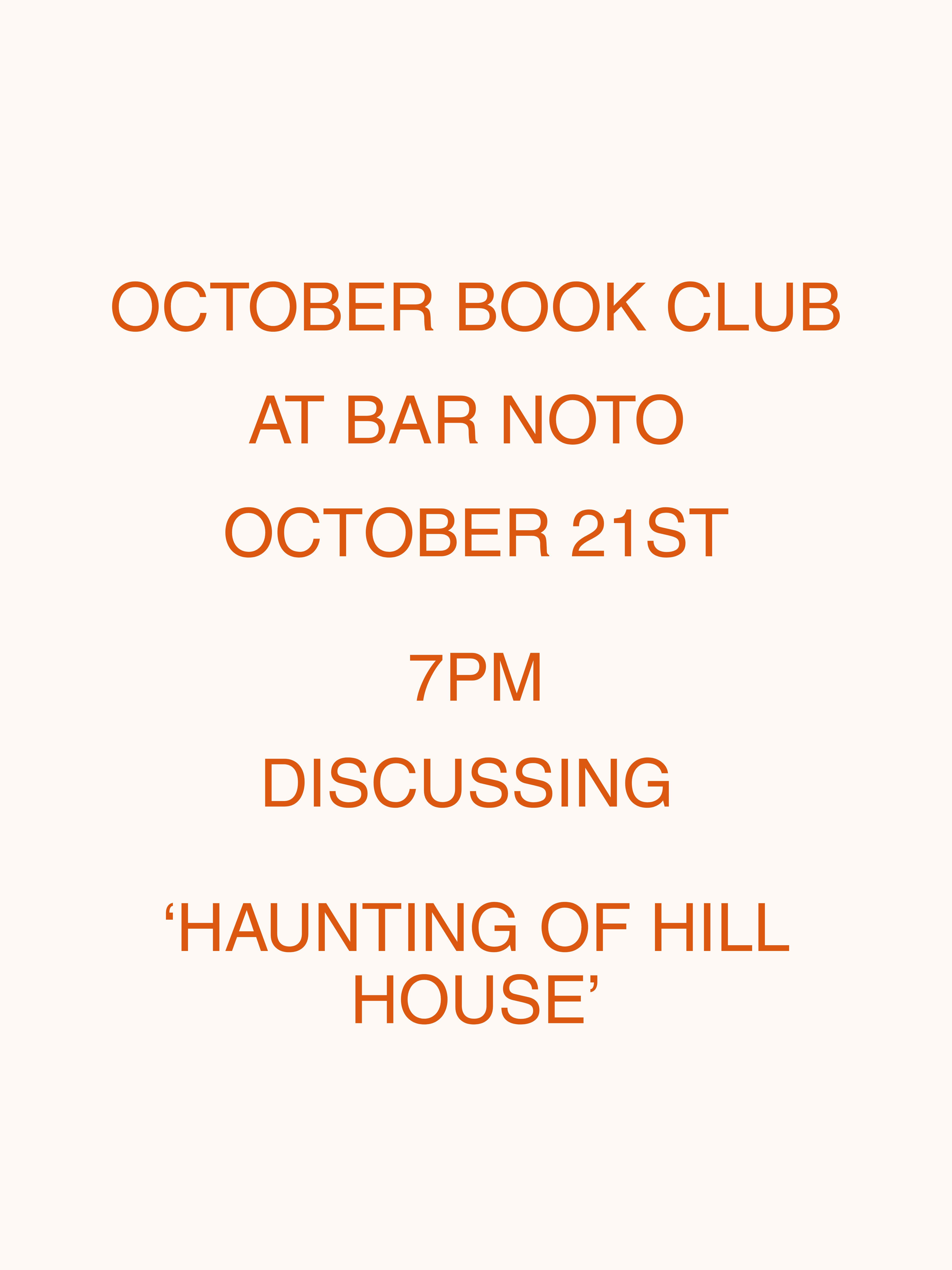 October Book Club - Haunting of Hill House