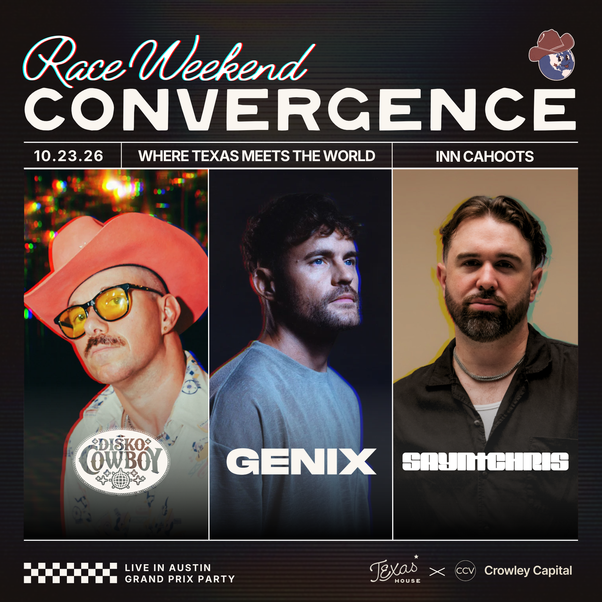 קונברג'נס: חווית סוף שבוע המרוצים עם ZHU + Genix + Disko Cowboy // אירוע דרפטקינגס