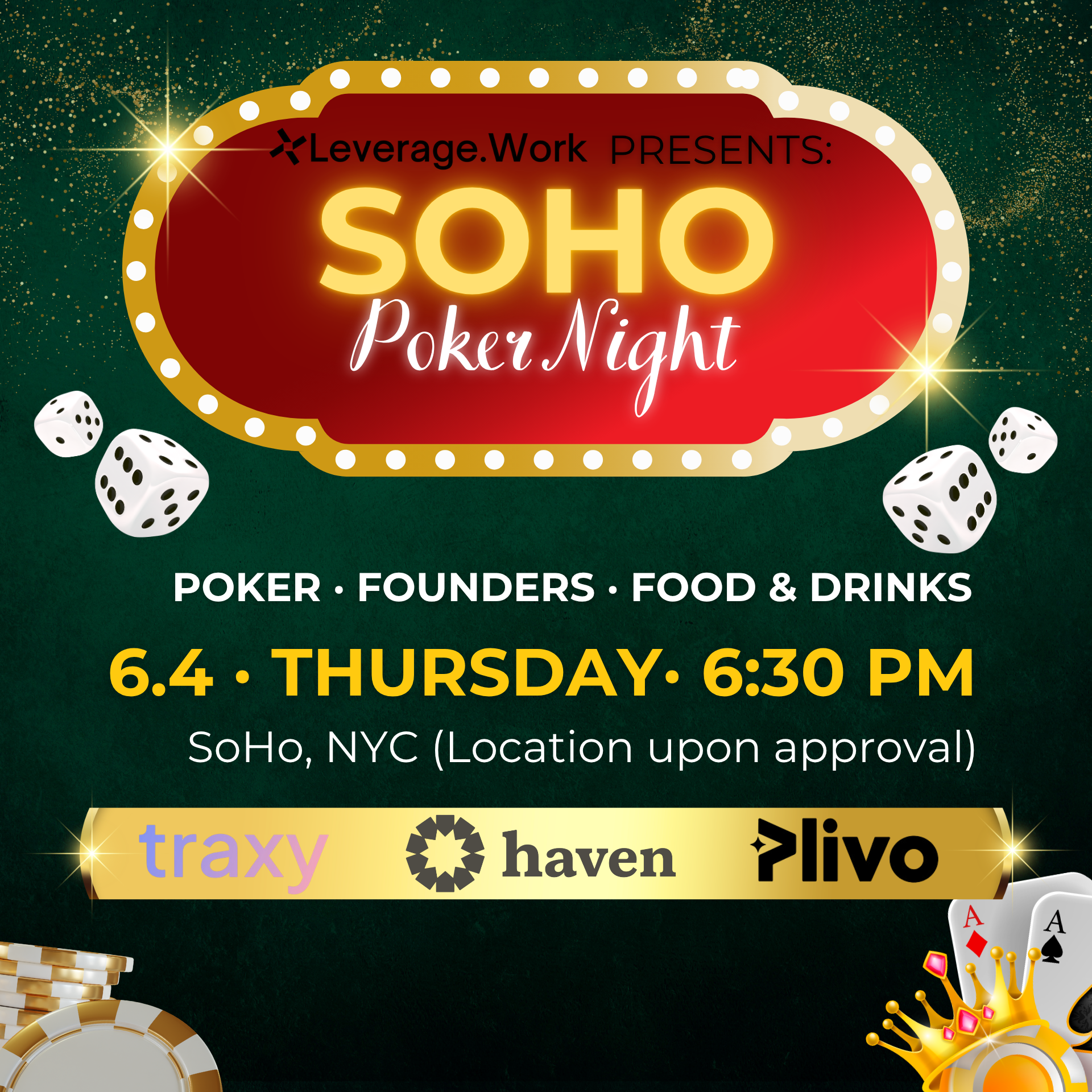 Cover art for #Founders <> VCs Poker Night — New York, NY