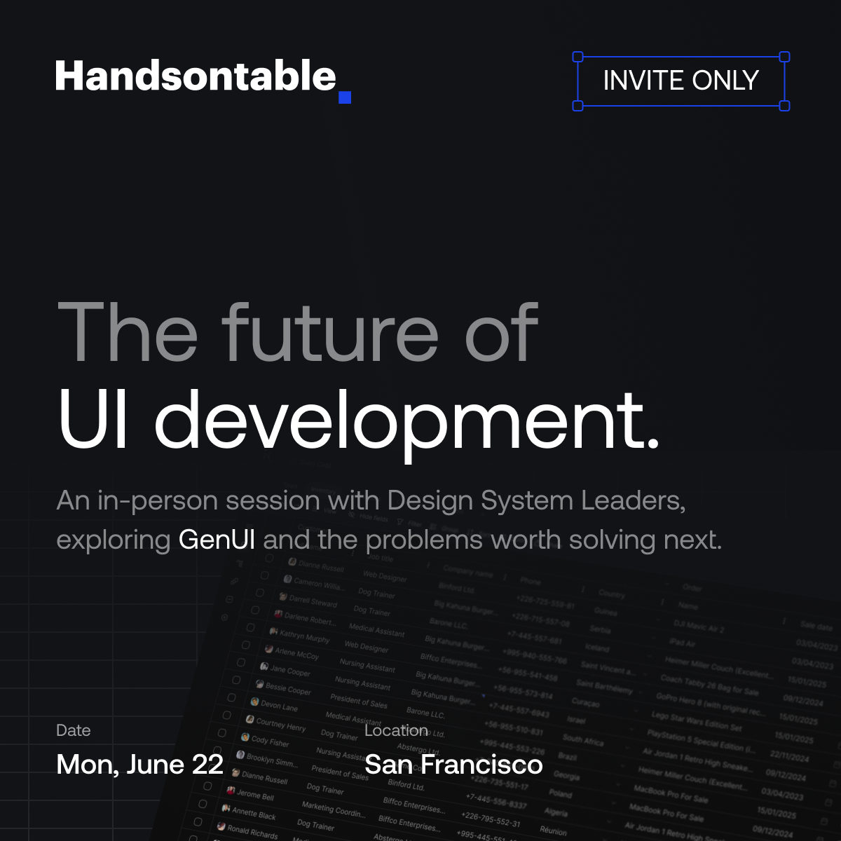 Generative UI Discussion & Dinner
