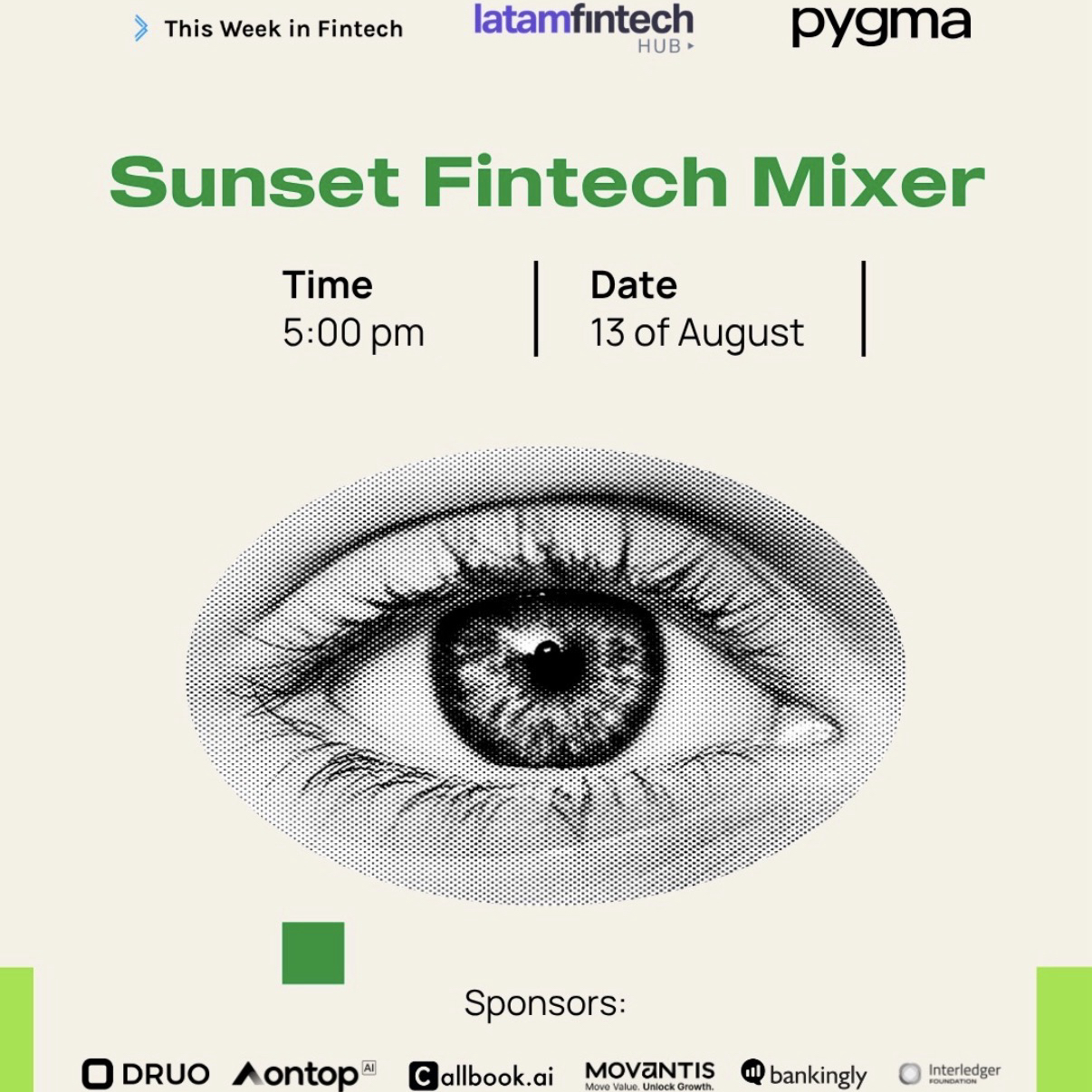 Sunset Fintech Mixer with Pygma LFH and TWIF