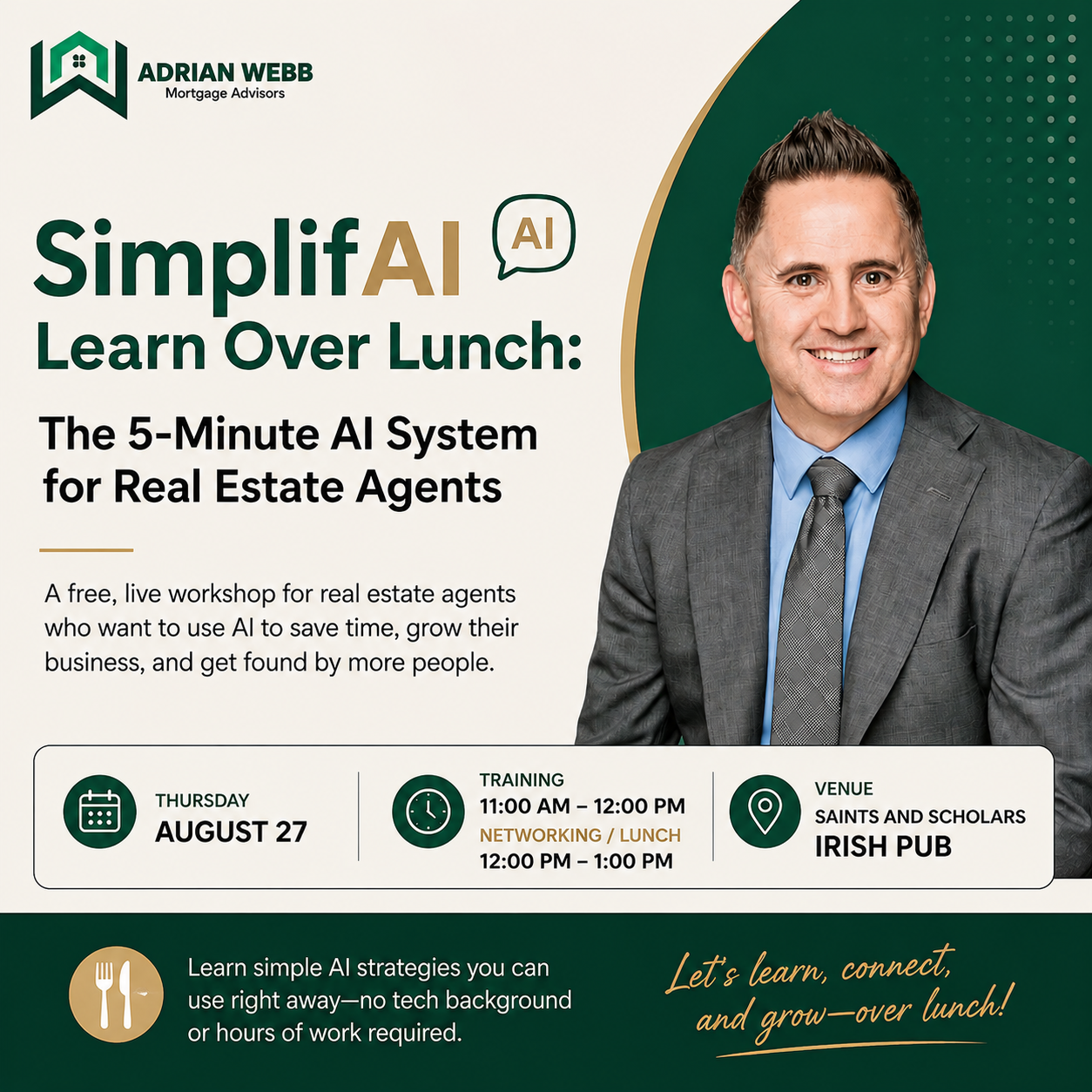 SimplifAI Learn Over Lunch: The 5-Minute AI System for Real Estate Agents