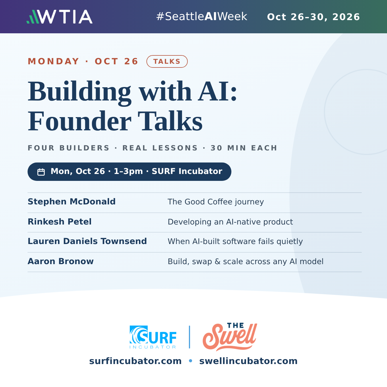 Building with AI: Founder Talks @ Seattle AI Week