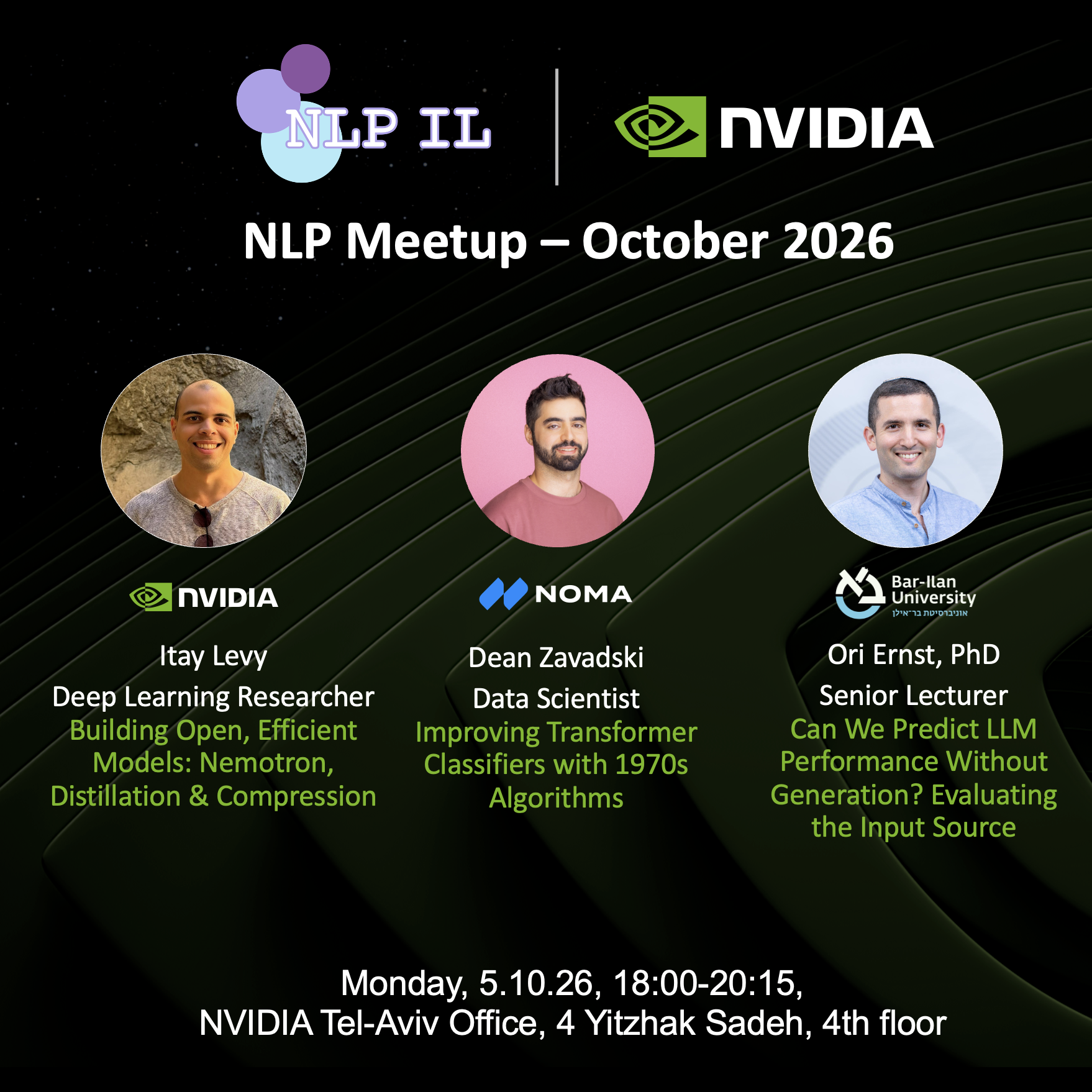 NLP IL x NVIDIA - October Meetup 2026