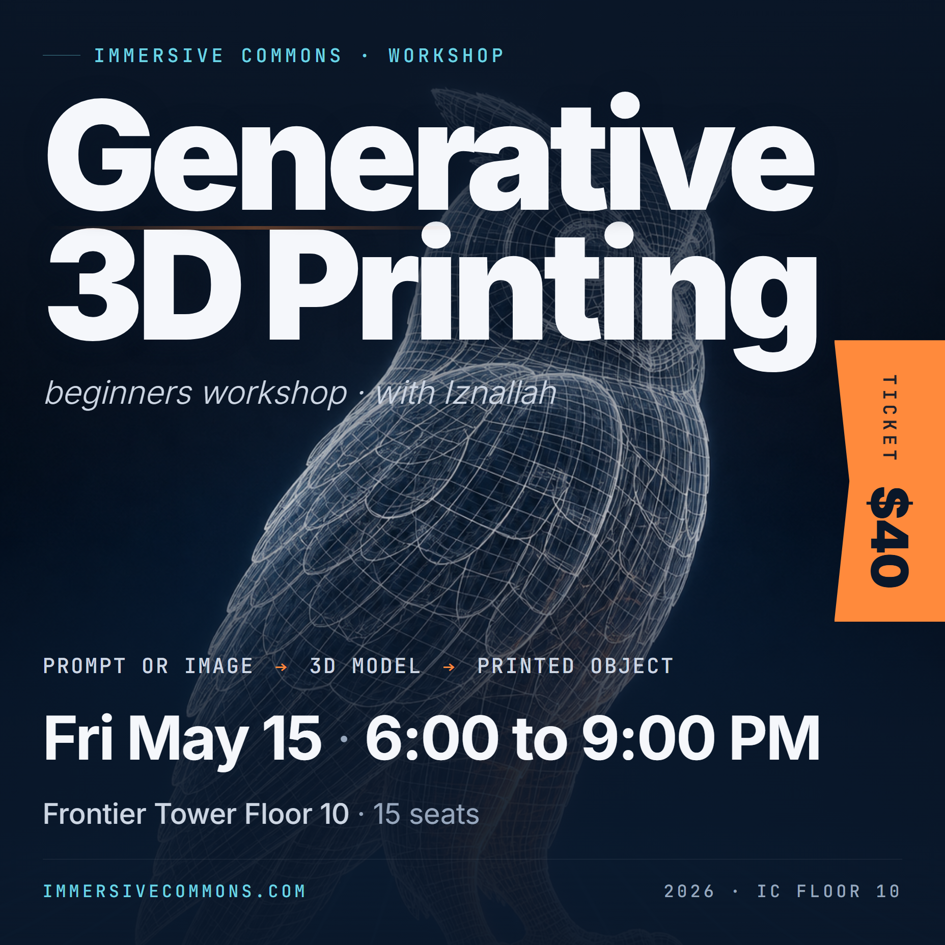 Generative 3D Printing: beginners workshop