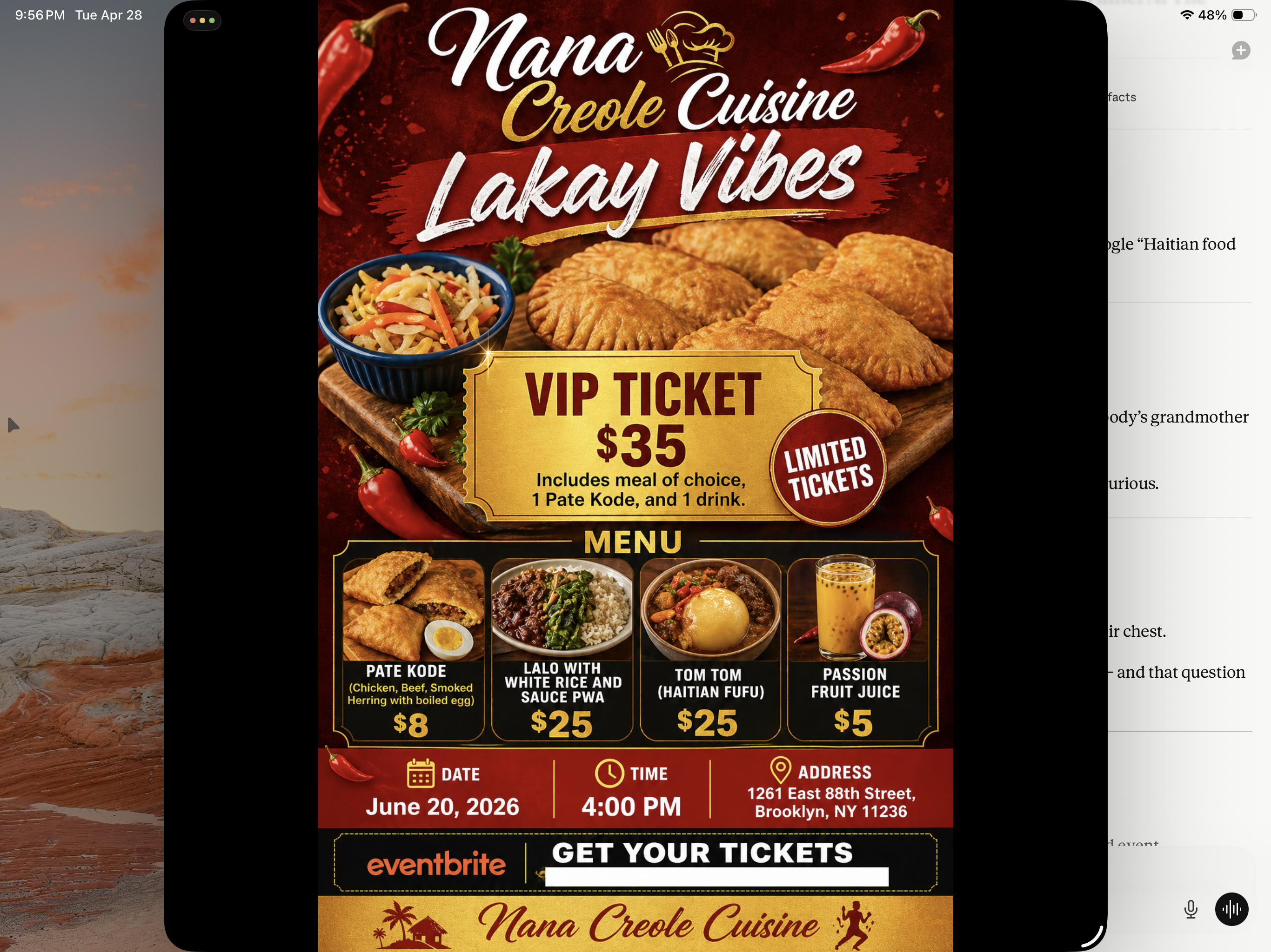 Cover art for #Lakay Vibes — Nana Creole Cuisine — 1261 E 88th St