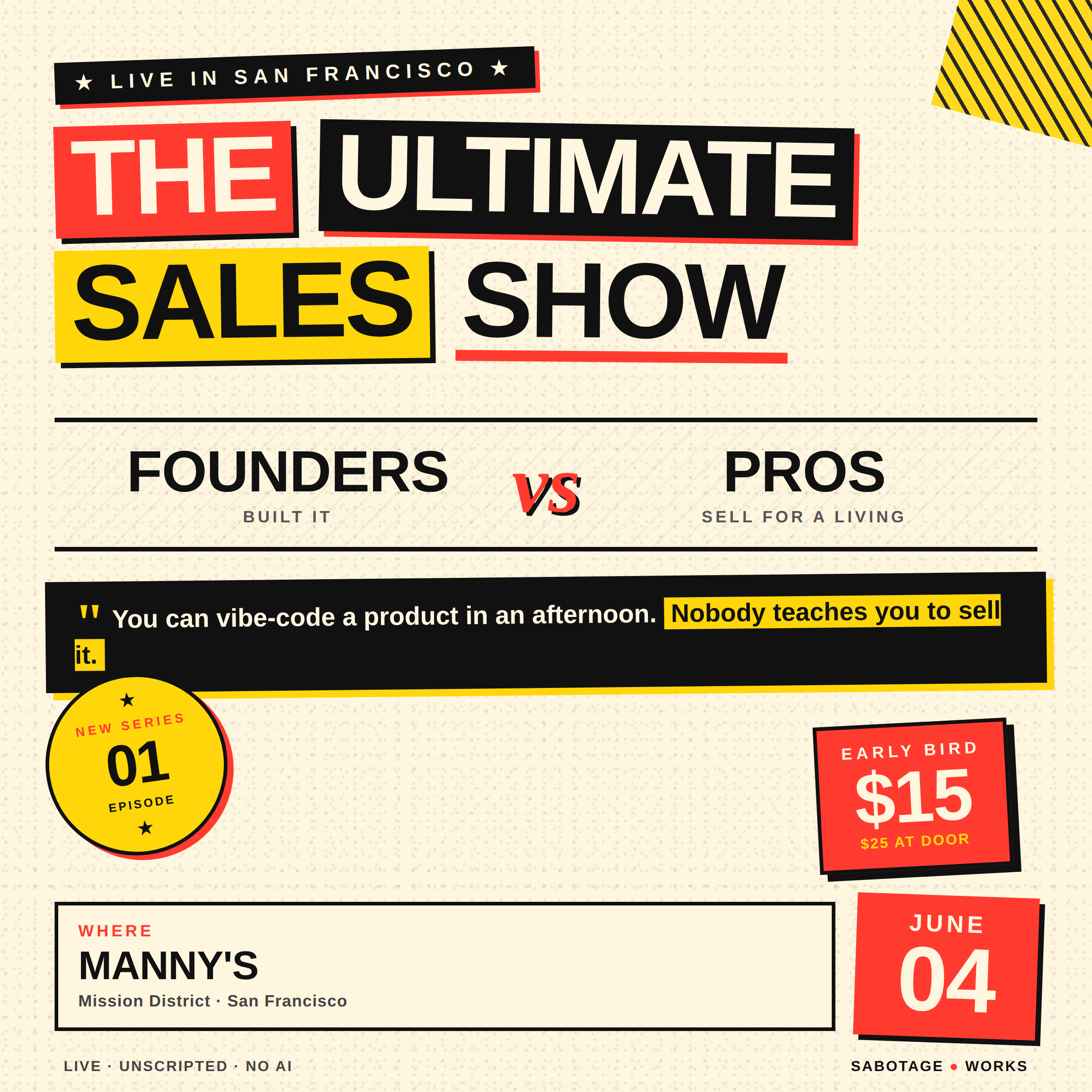 Cover art for #The Ultimate Sales Show: Founders vs. Professionals — San Francisco, California