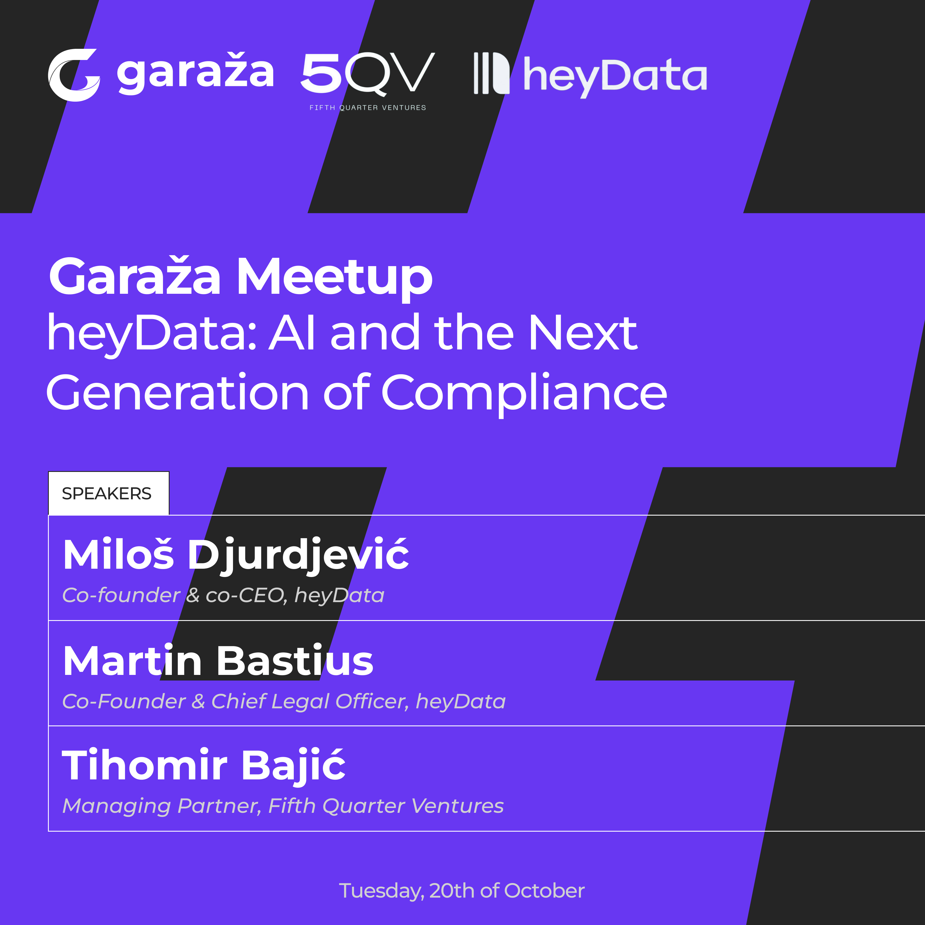 Garaža Meetup w/ HeyData: AI and the Next Generation of Compliance