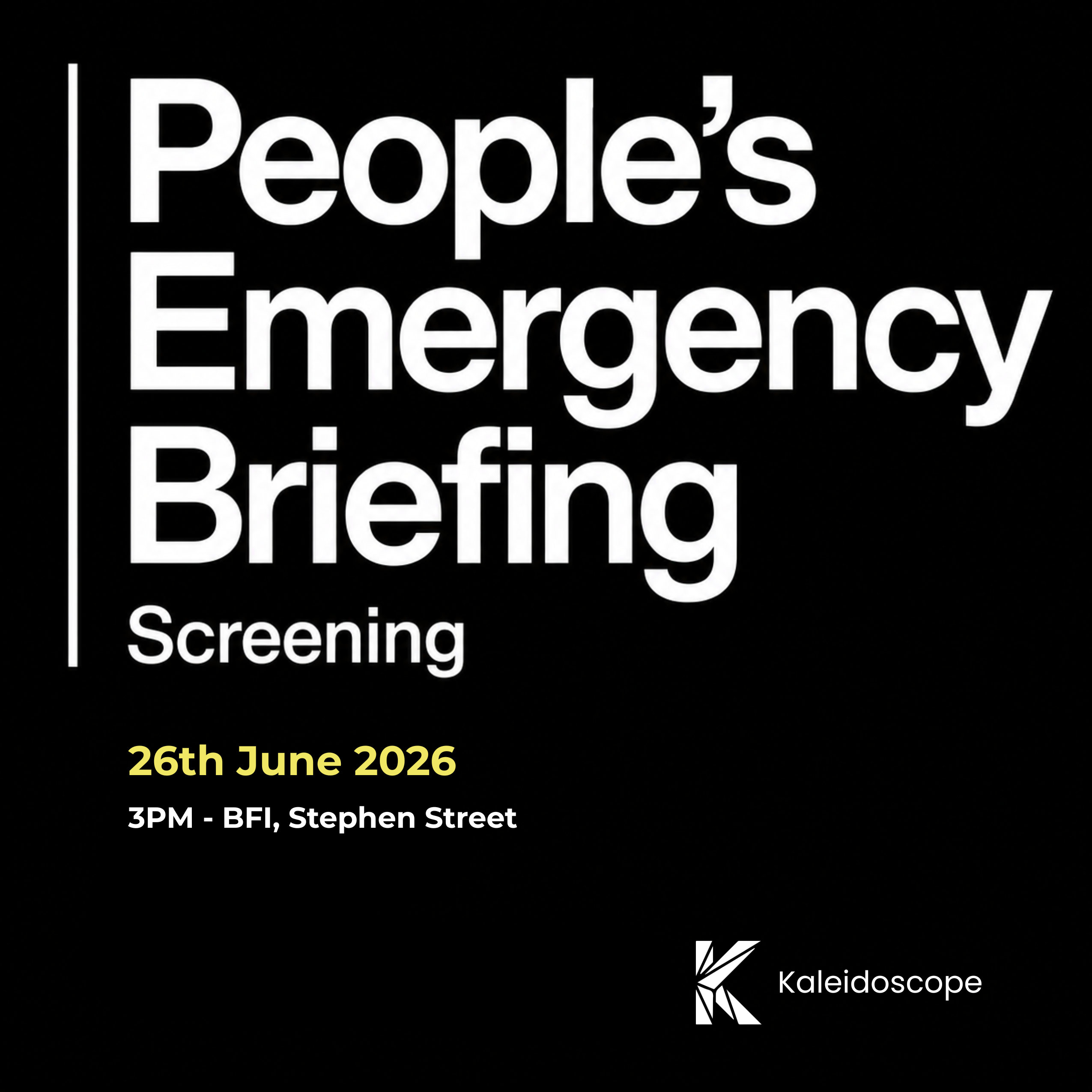 Cover art for #LCAW — People's Emergency Briefing documentary screening — BFI Stephen Street