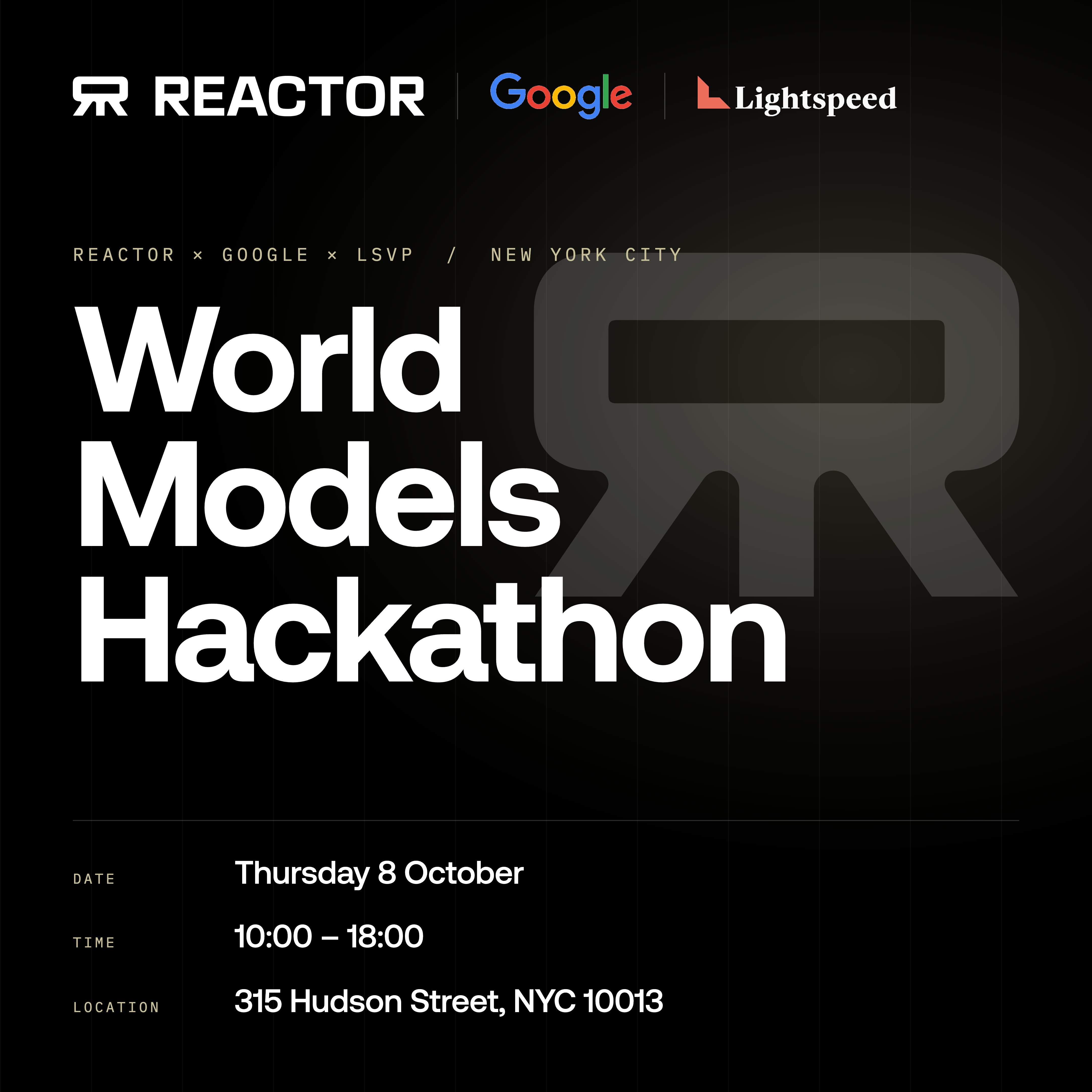 Reactor x Google: World Models Hackathon