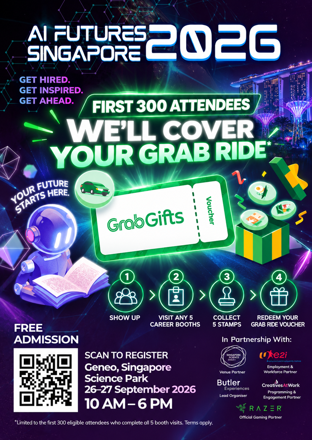 AI Futures Singapore 2026: Karrieremesse + Kostenlose Grab-Gutscheine 🚀 (26. September)