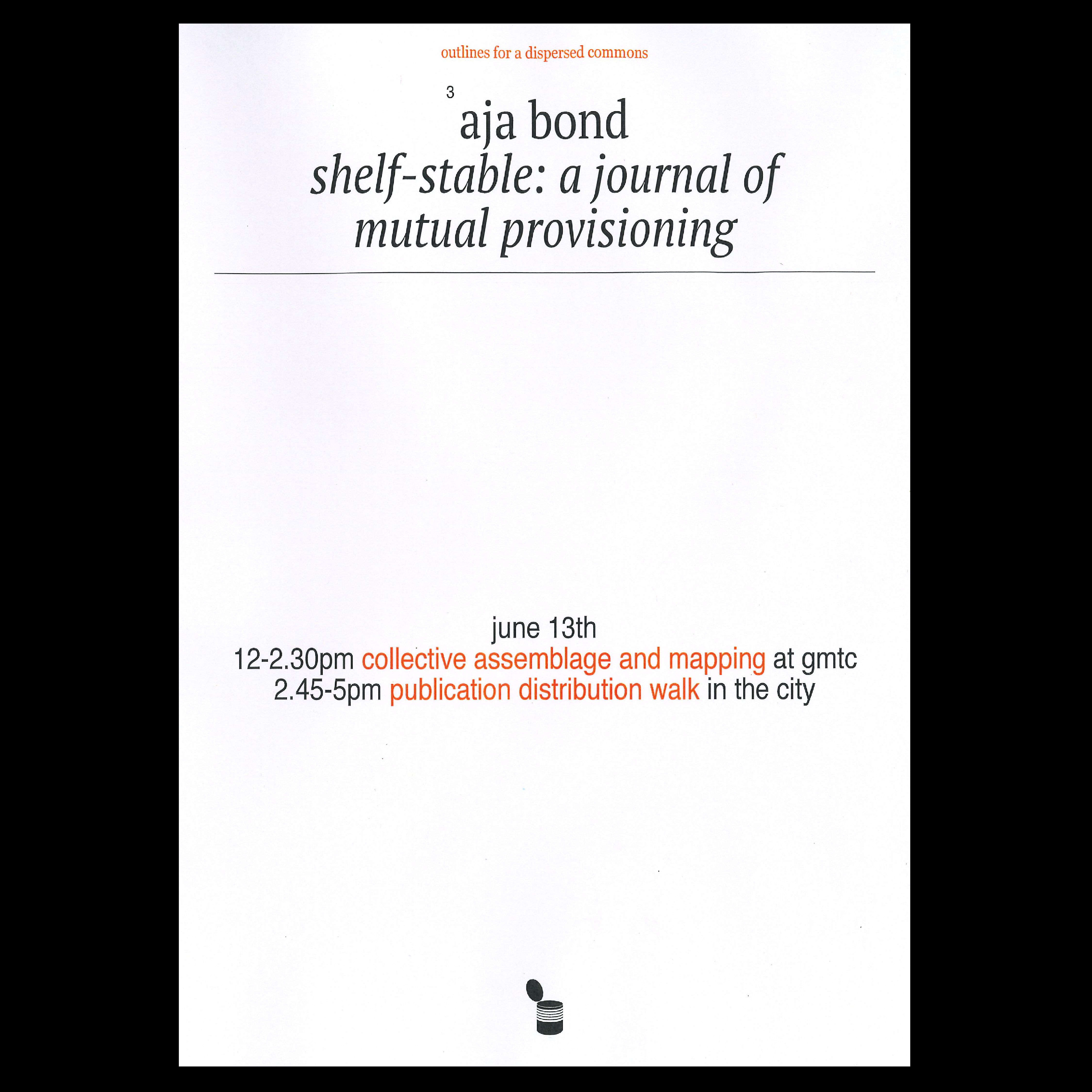Cover art for #aja bond: shelf-stable: a journal of mutual provisioning — gmtc 金猿商社