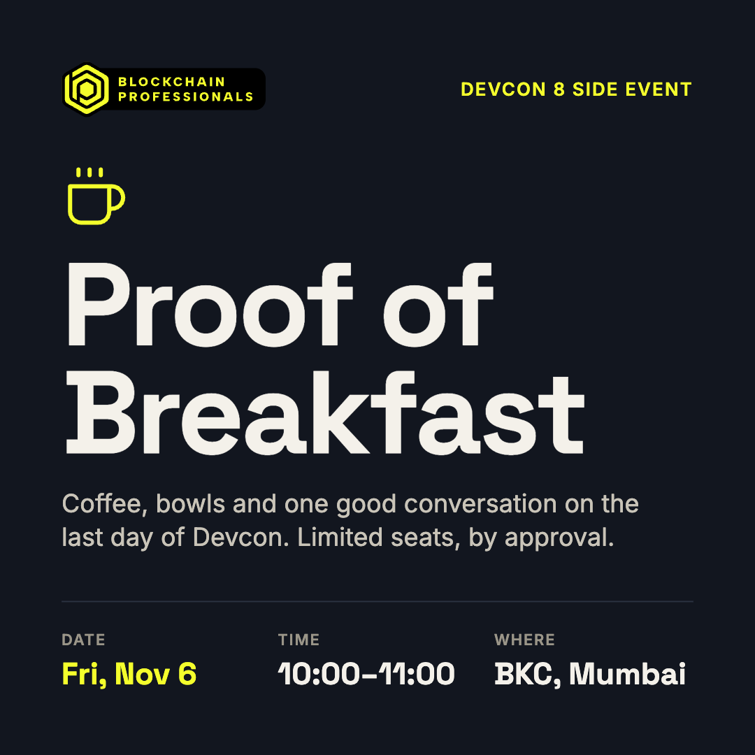 Proof of Breakfast – DevCon Side Event