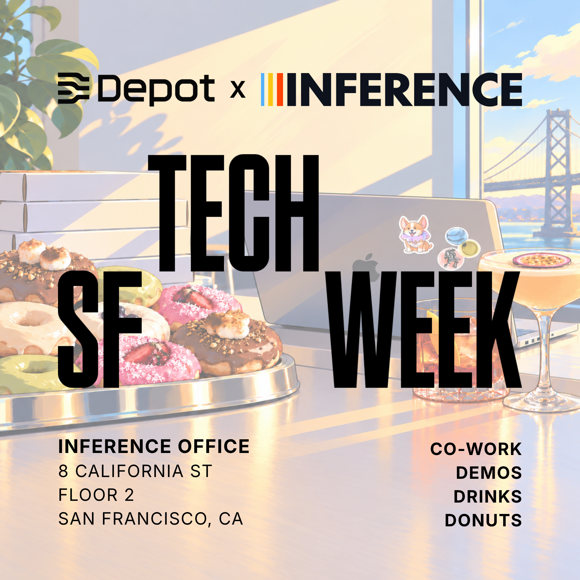 Semaine de la technologie à SF : 💻🍕🍩🍸🥃 DevTools Drink Up \/\/ Depot x Inference