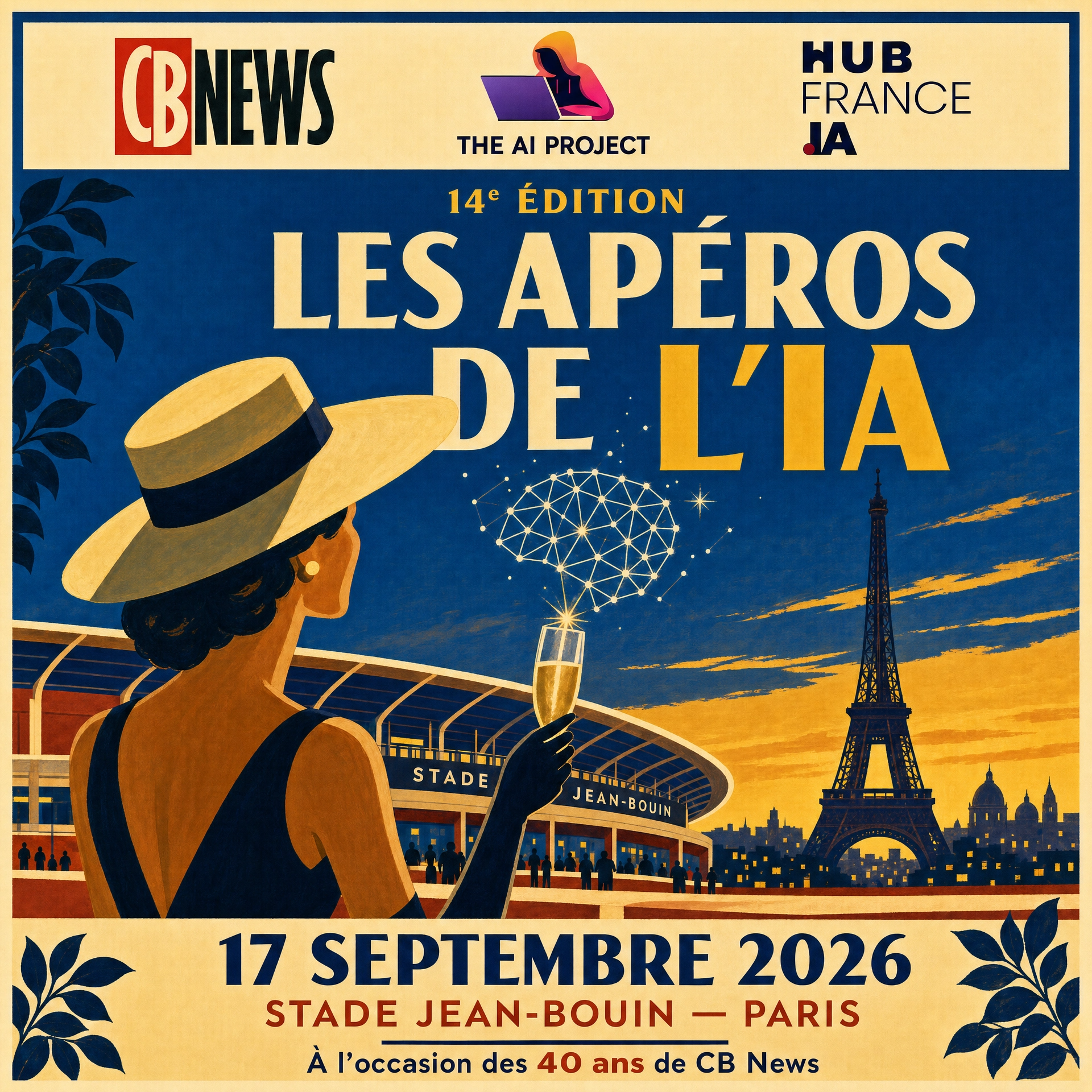 🚀 Außergewöhnliche Veranstaltung: Die AI Apéros feiern 40 Jahre CB News im Stade Jean-Bouin!