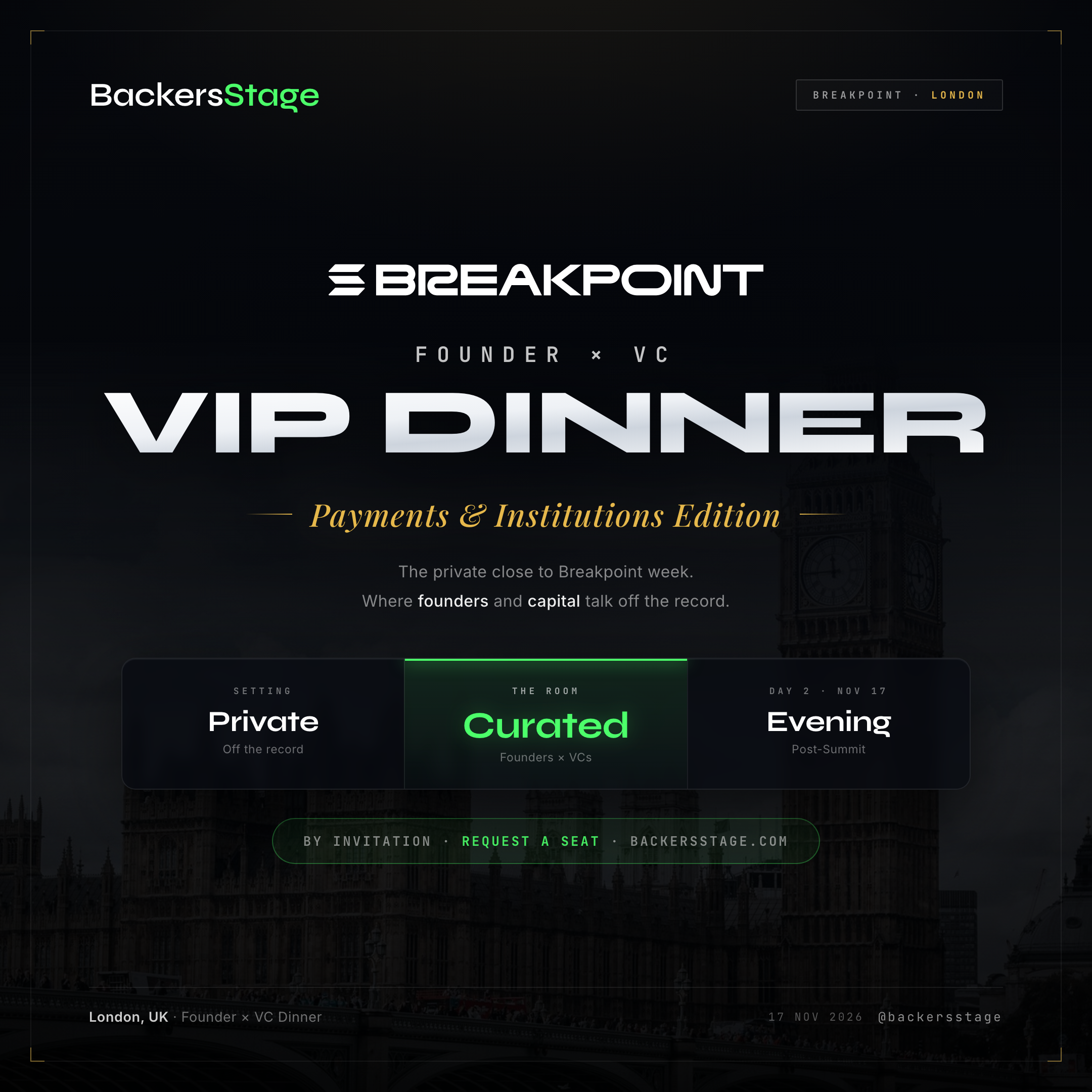 Founder x VC Summit | VIP Dinner | Breakpoint Week 🇬🇧