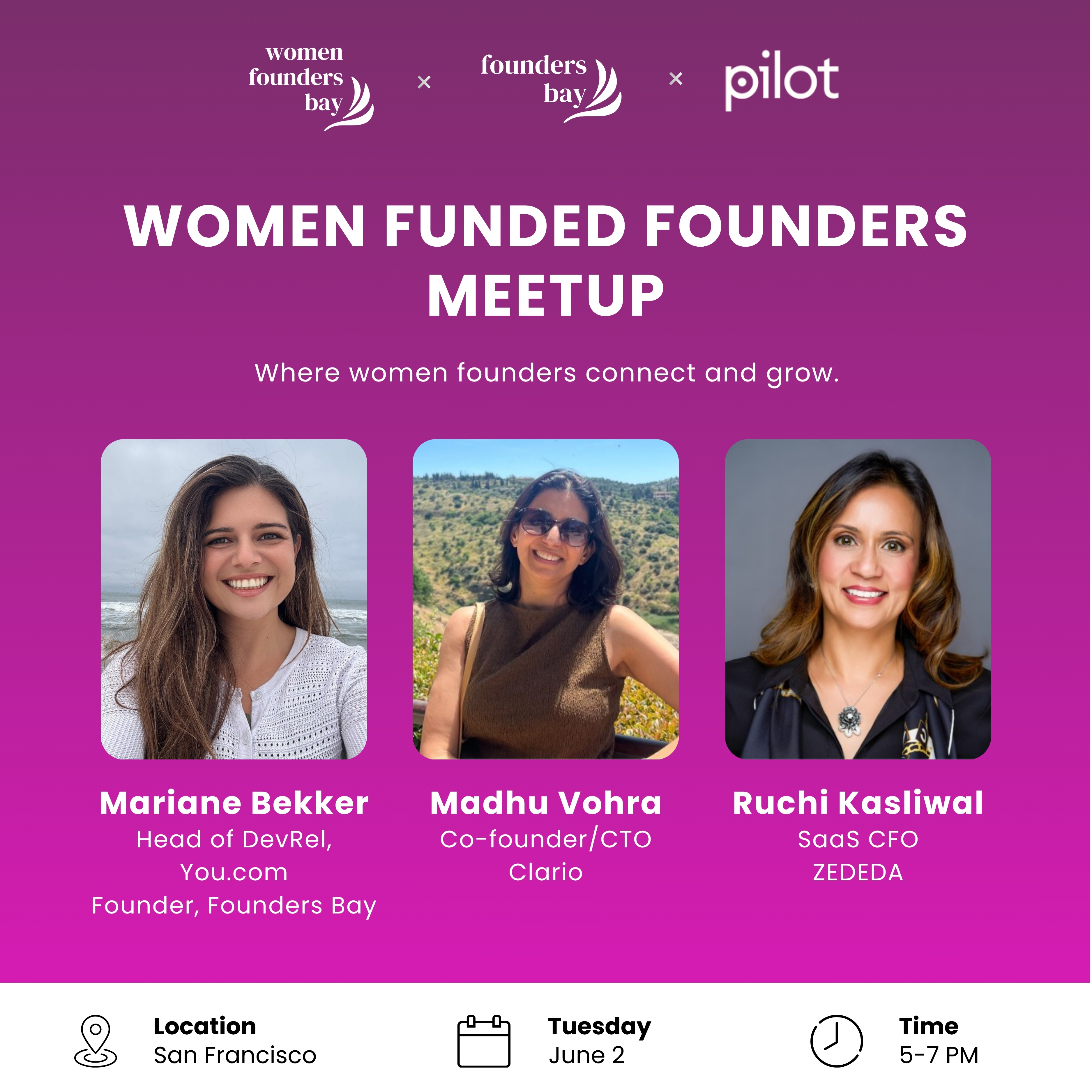 Cover art for #Women Funded Founders Meetup — Pilot.com, Inc.