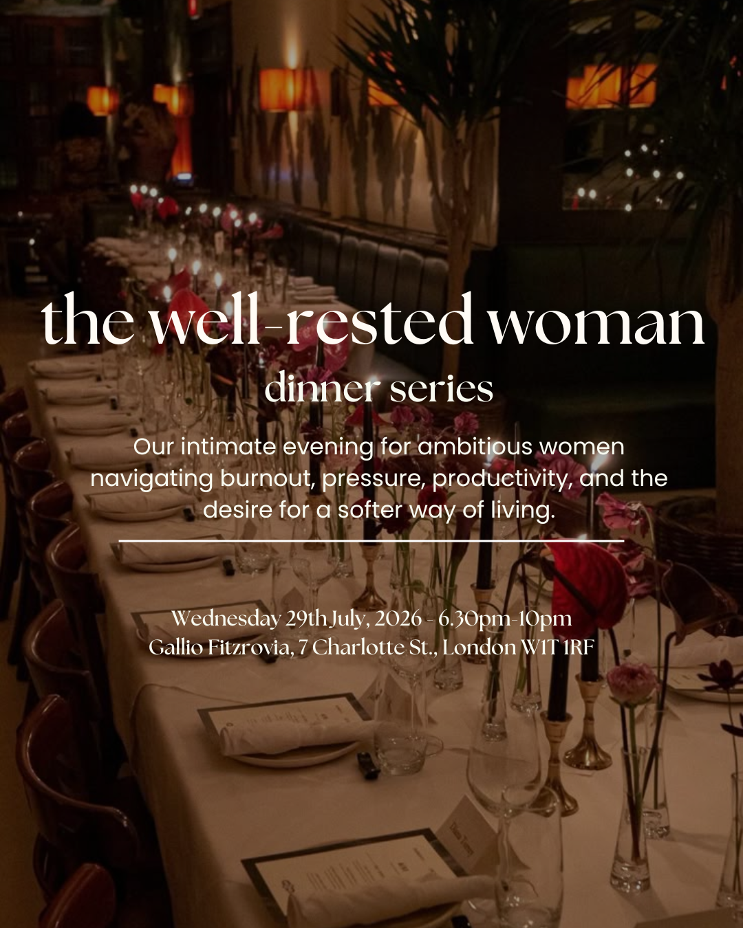The Well Rested Woman Dinner - July