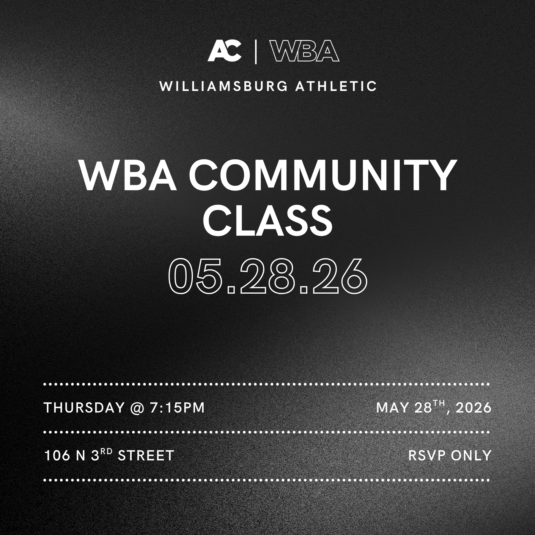 Cover art for #WBA Community Class — 106 N 3rd St