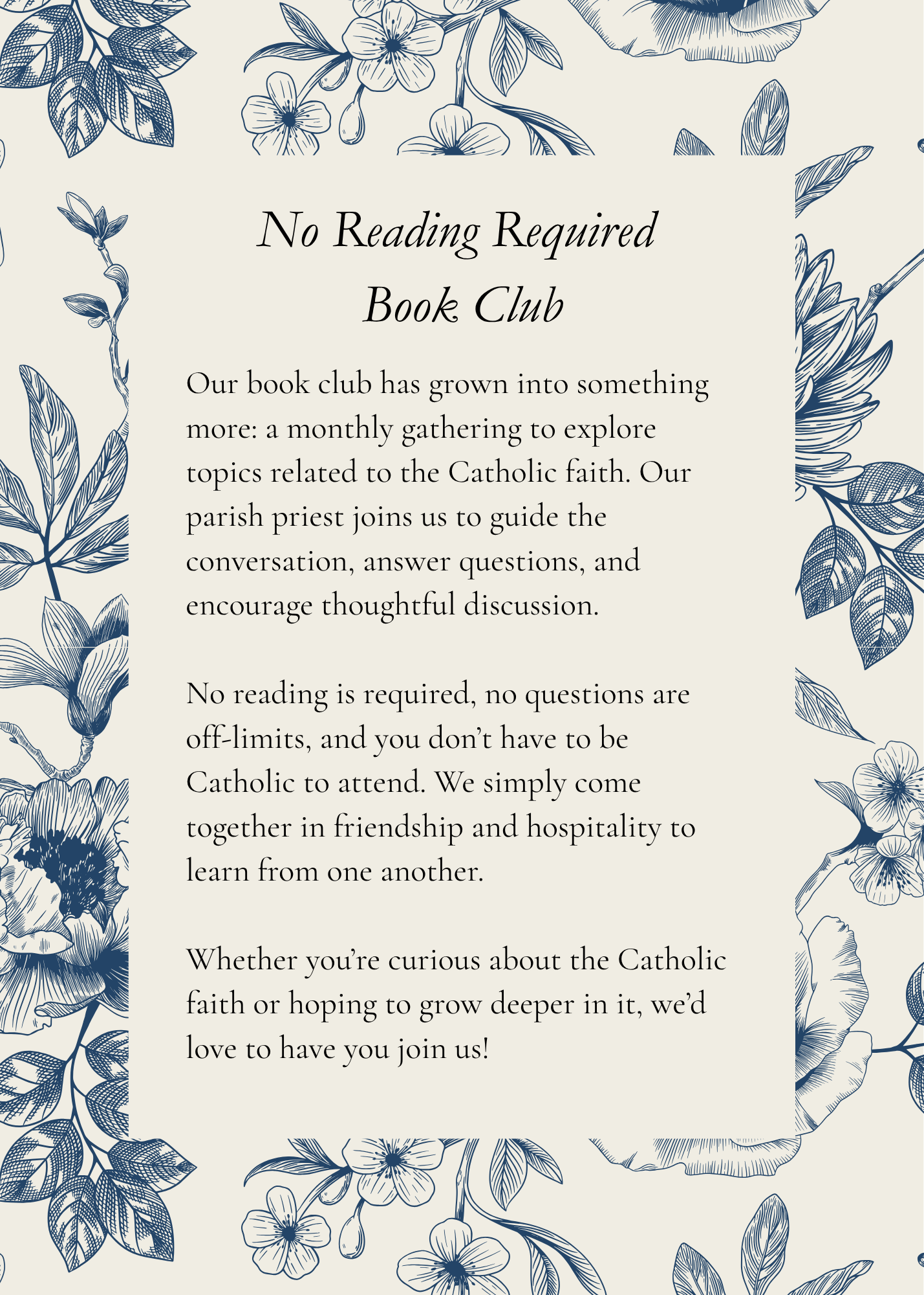 No Reading Required Book Club