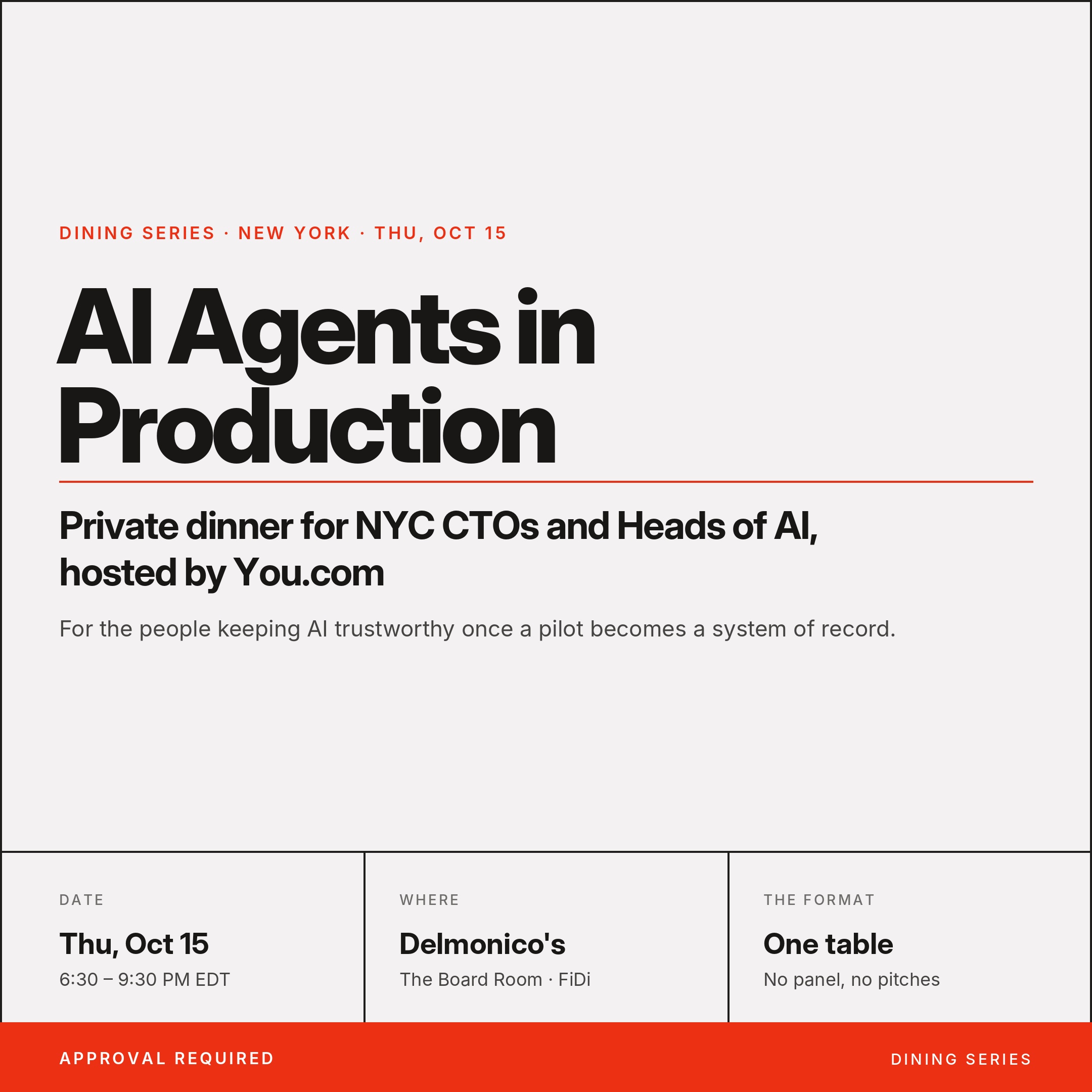 Tech Leaders Fine Dining Series: AI Past the Pilot: A Private Dinner at Delmonico's