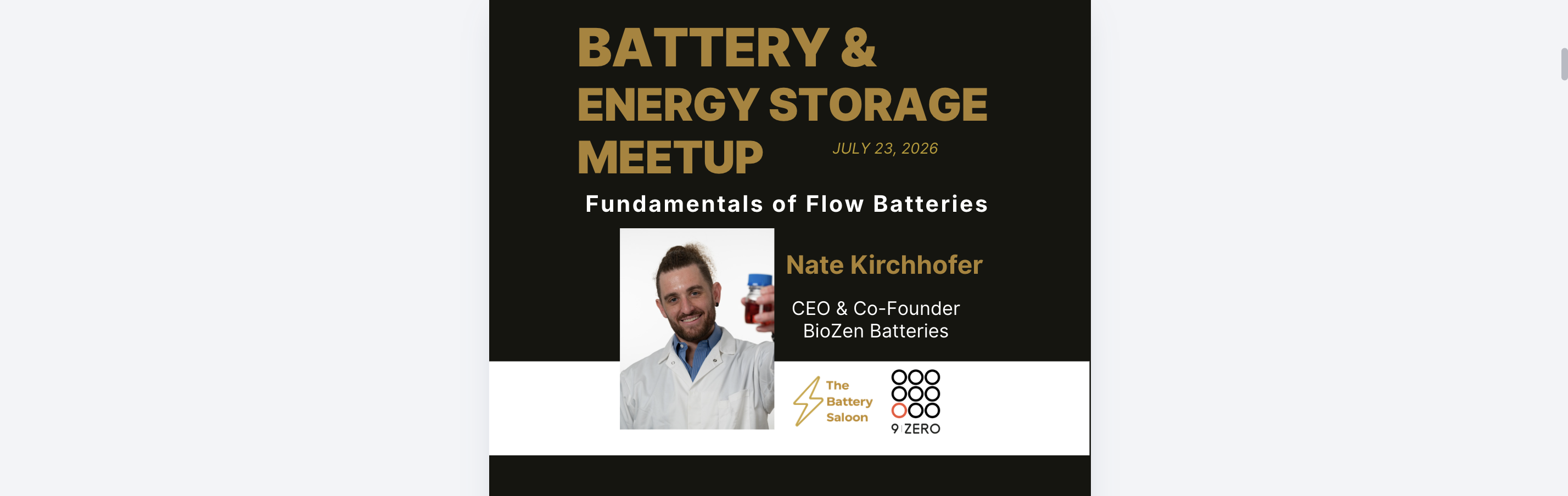🌐 Battery & Energy Storage Cluster Meetup - Fundamentals of Flow Batteries