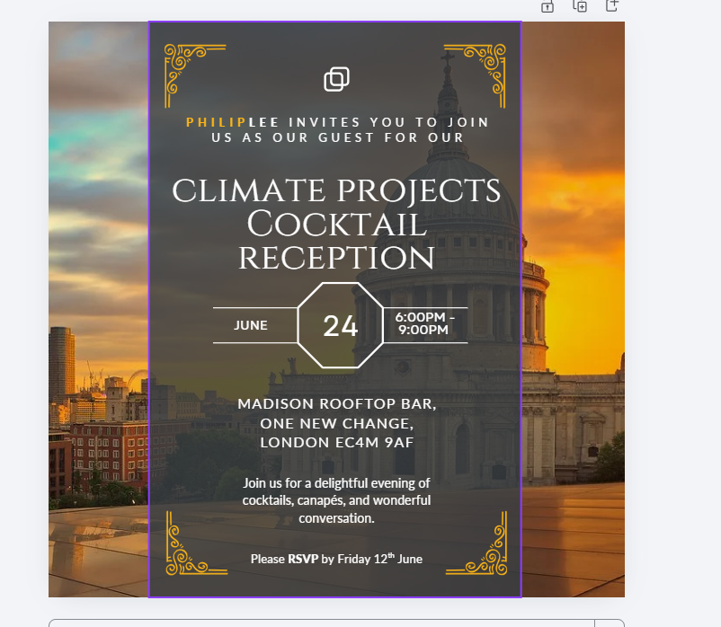 Philip Lee Climate Projects Cocktail Reception