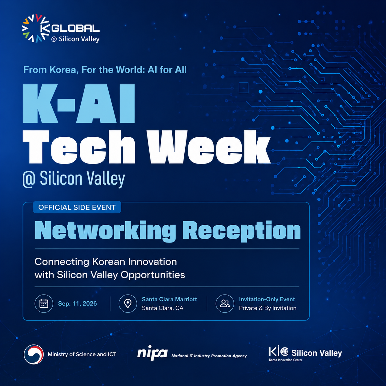 (Solo por Invitación) Recepción Privada de Networking de K-AI Tech Week