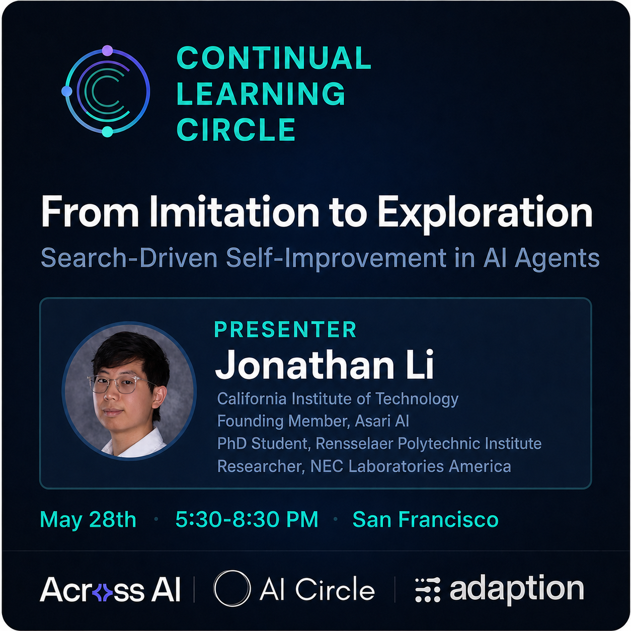 Cover art for #Continual Learning Circle Meetup & Dinner — 415 Mission St