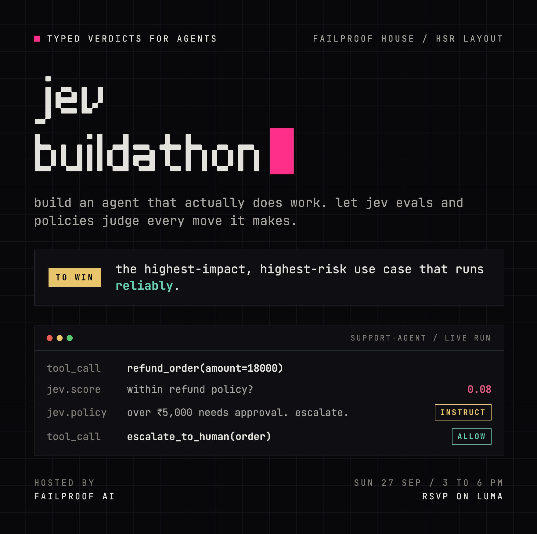 Jev Buildathon: Ship an agent that does the work
