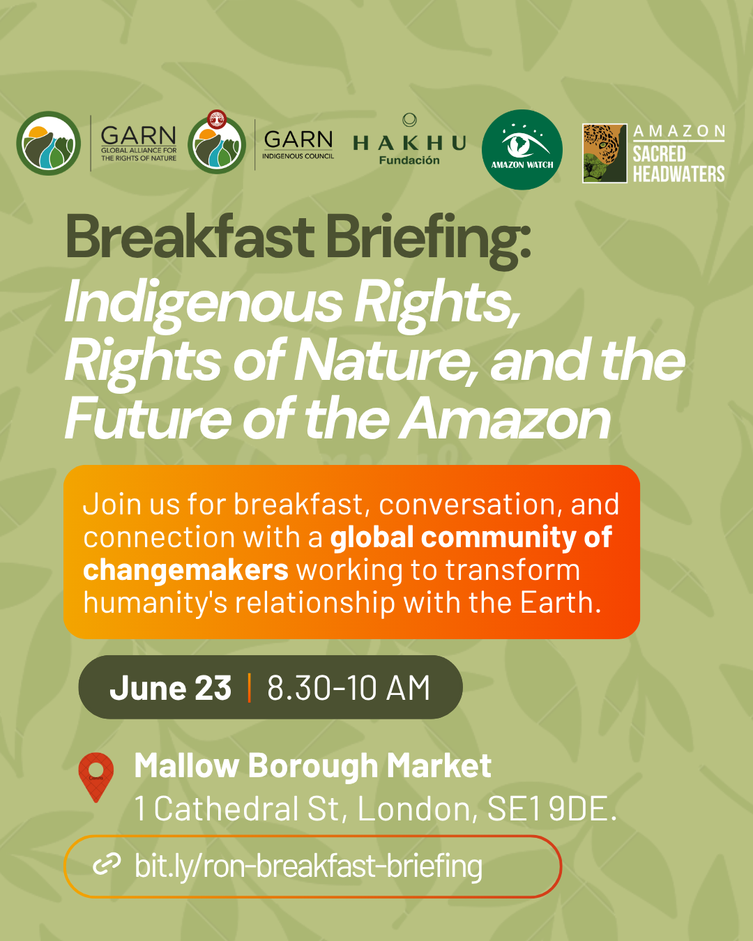 Cover art for #Breakfast Briefing: Indigenous Rights, Rights of Nature, and the Future of the Amazon — London, United Kingdom