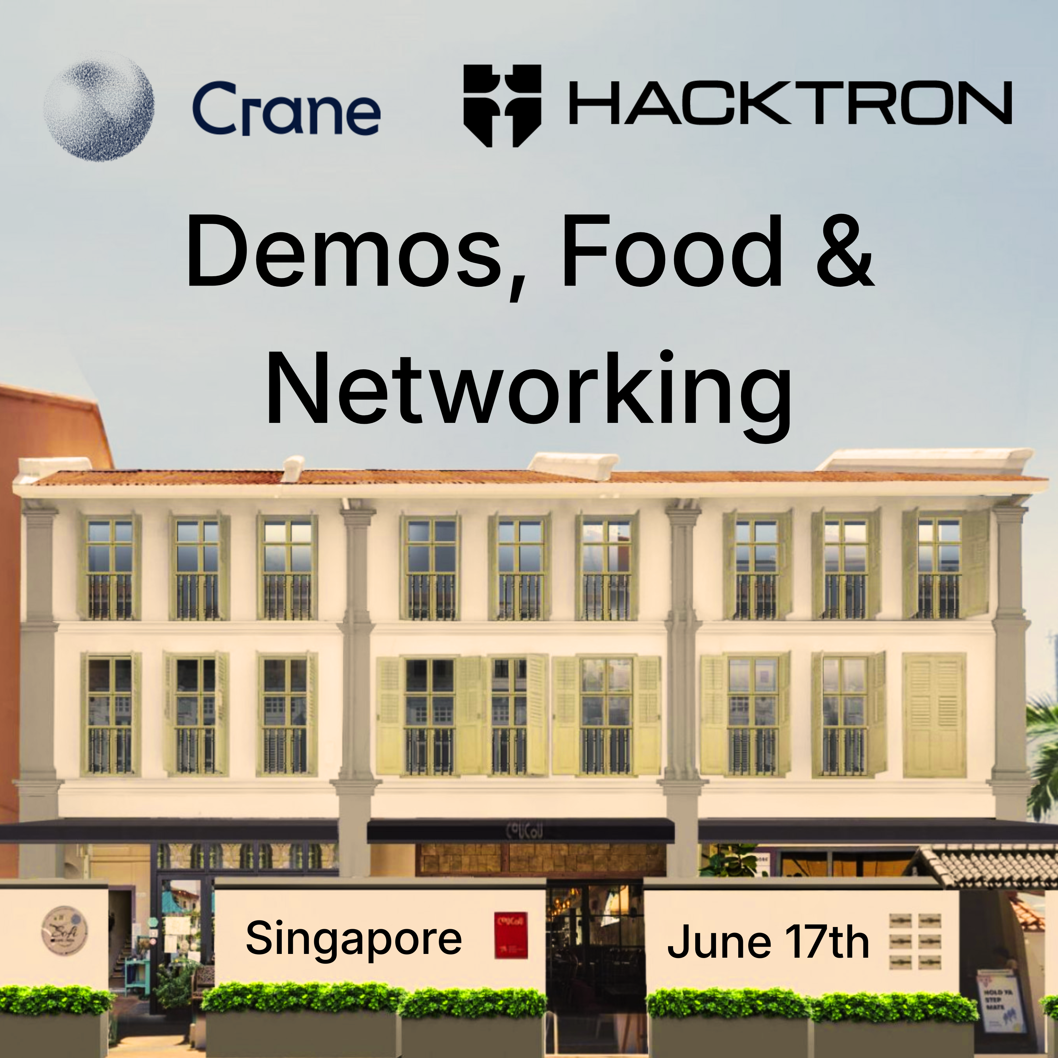 Cover art for #Hacktron x Crane Venture Partners — Demos, Food & Networking — 10 Craig Rd