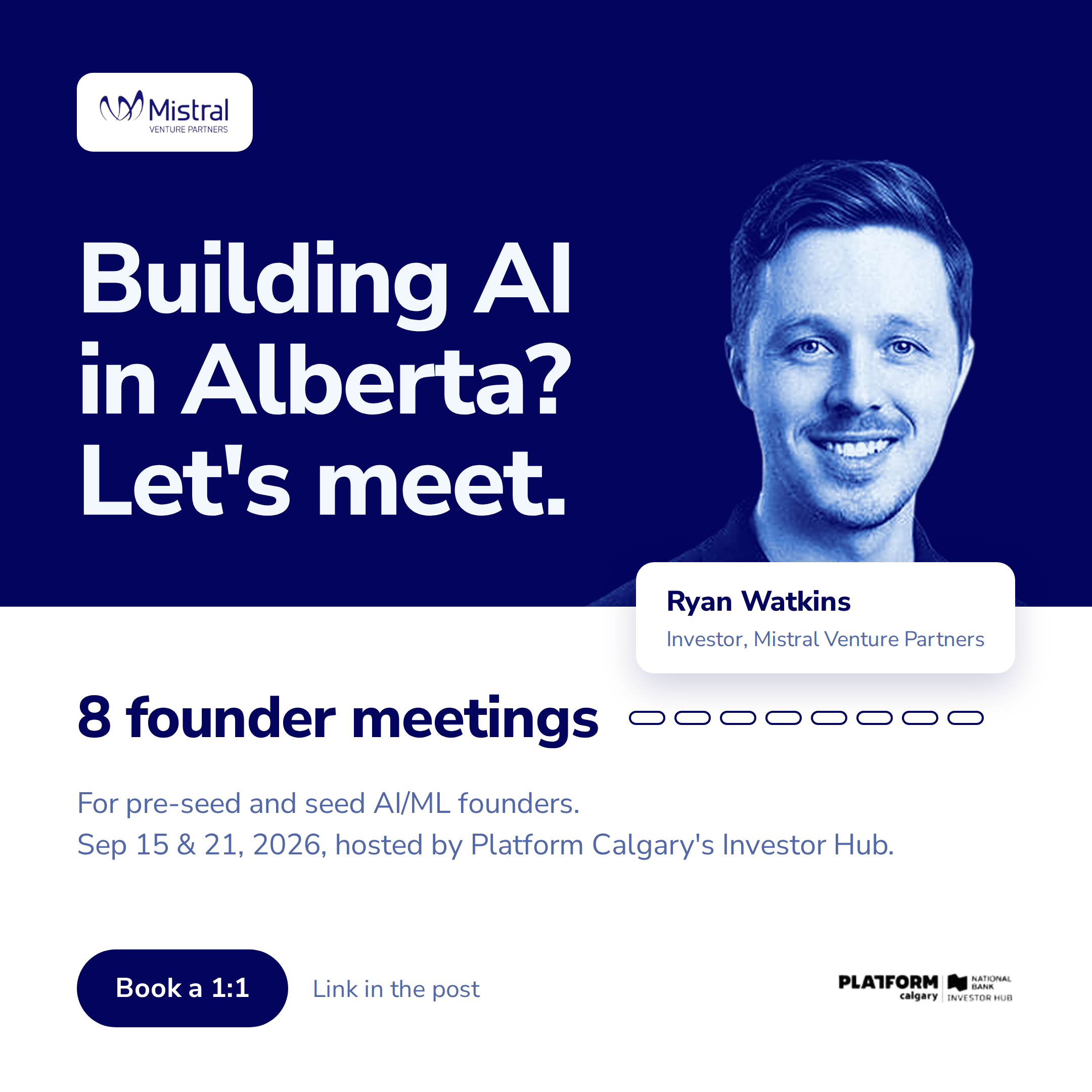 Platform Calgary x Mistral Venture Partners : Heures de Bureau pour Investisseurs