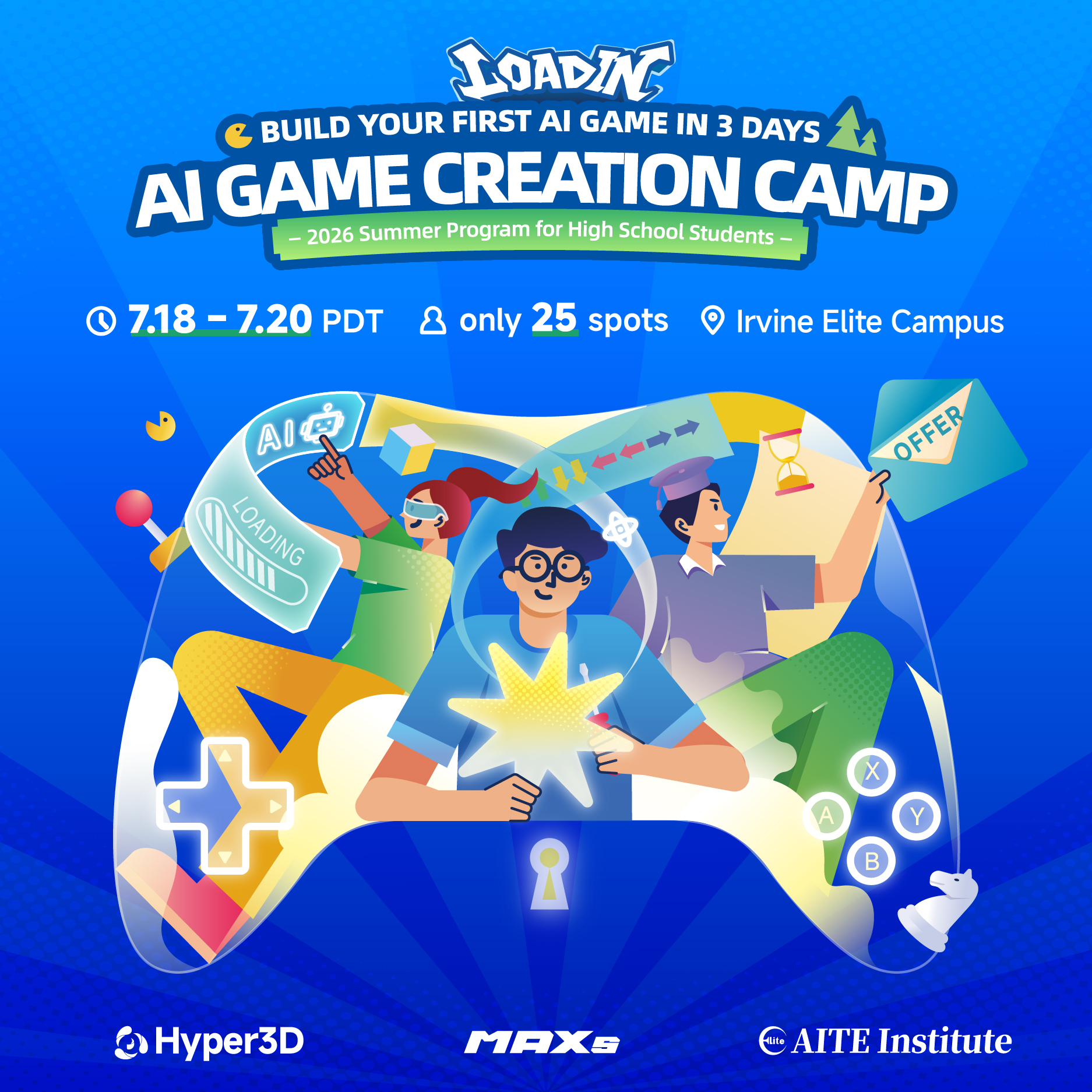 Campamento de Creación de Juegos con IA — Crea tu Primer Juego de IA en 3 Días