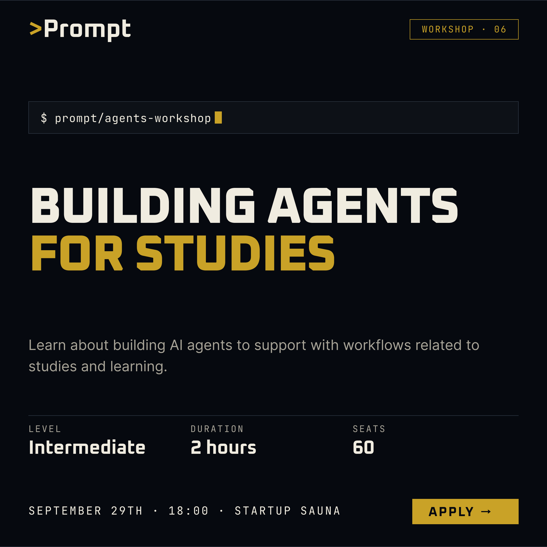 Prompt Workshop 6: Building Agents for Studies