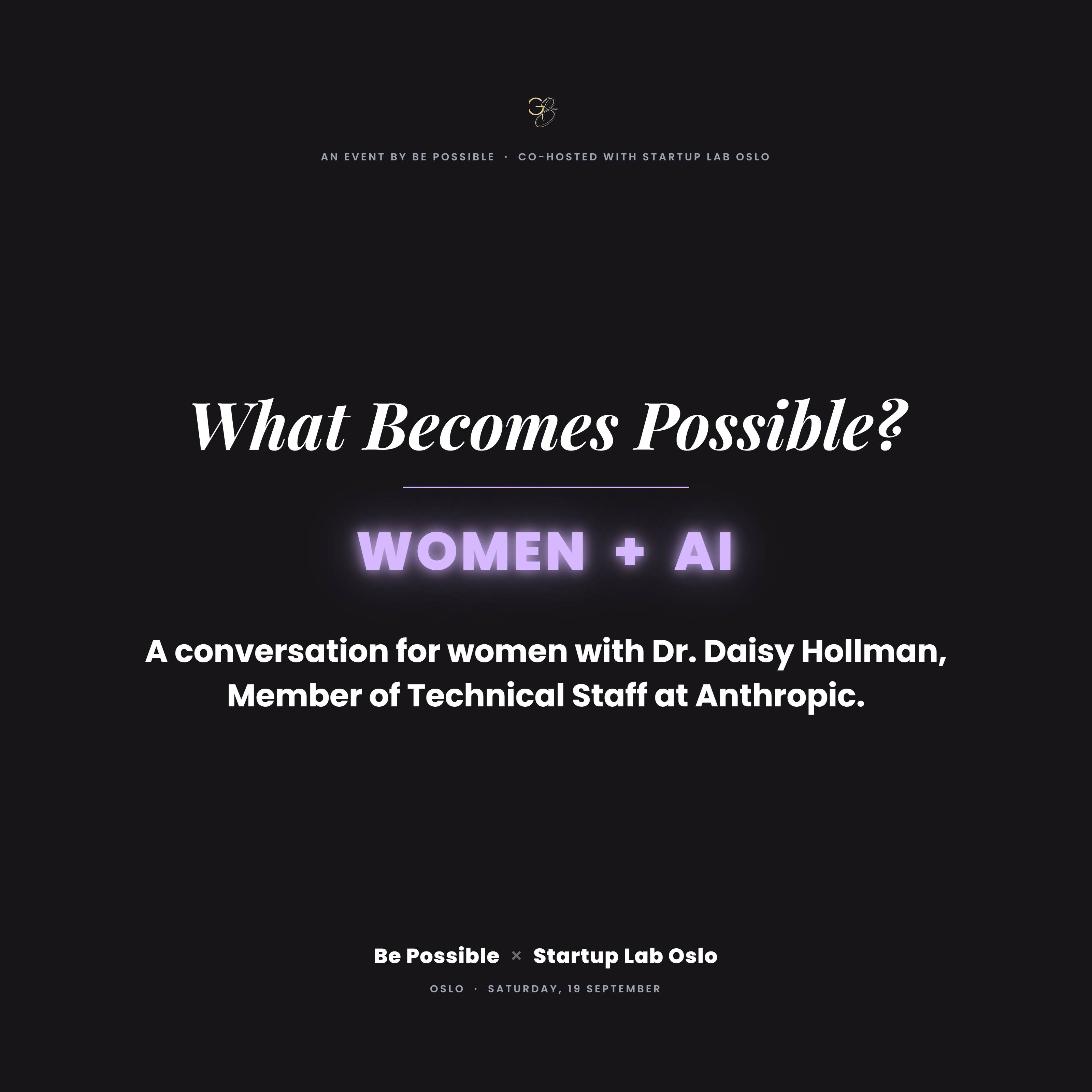 ¿Qué se vuelve posible para las mujeres con IA?, con Daisy Hollman - Miembro del Personal Técnico de Anthropic