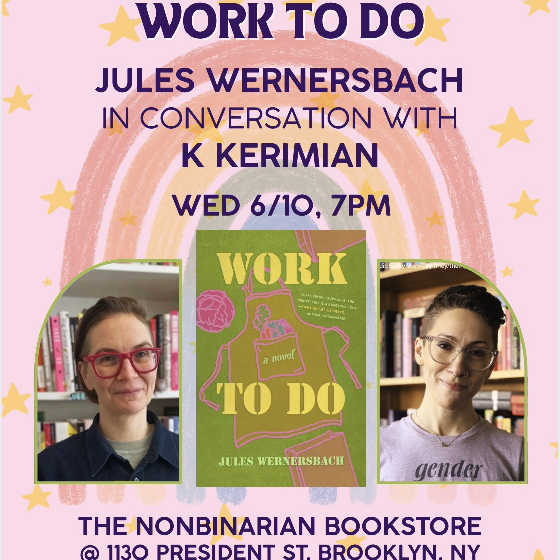 Cover art for #Book Event: Work to Do by Jules Wernersbach — The Nonbinarian Bookstore