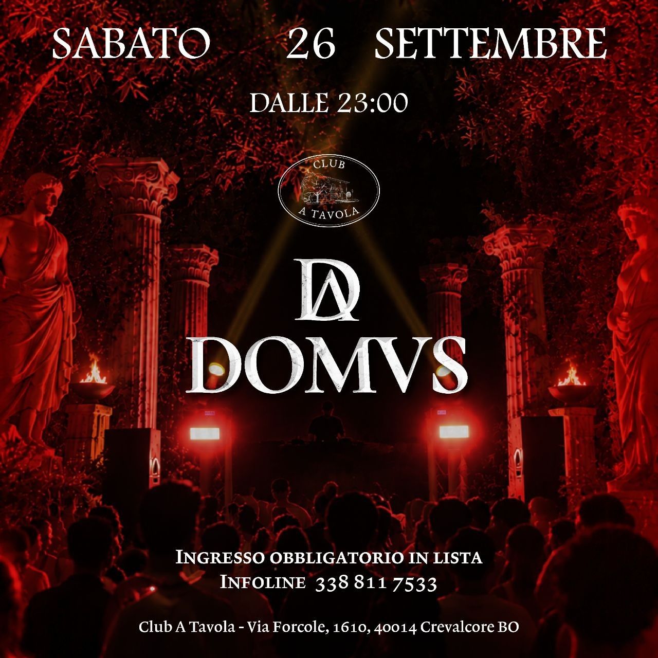 DOMVS // Sabato 26 Settembre